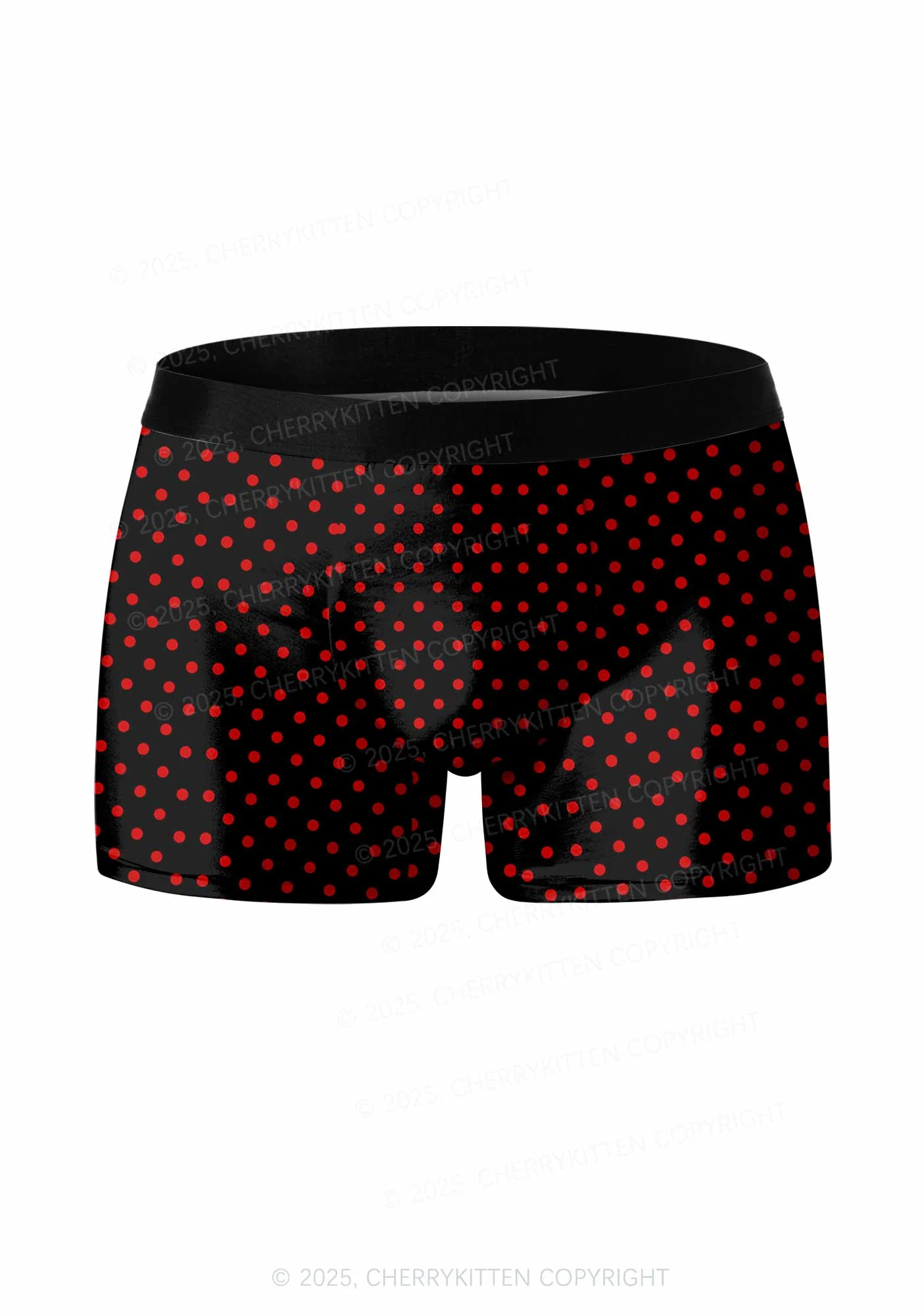 Red Dots On Black Valentine's Day Y2K Print Couples Boxer Briefs Set Cherrykitten - Image 2