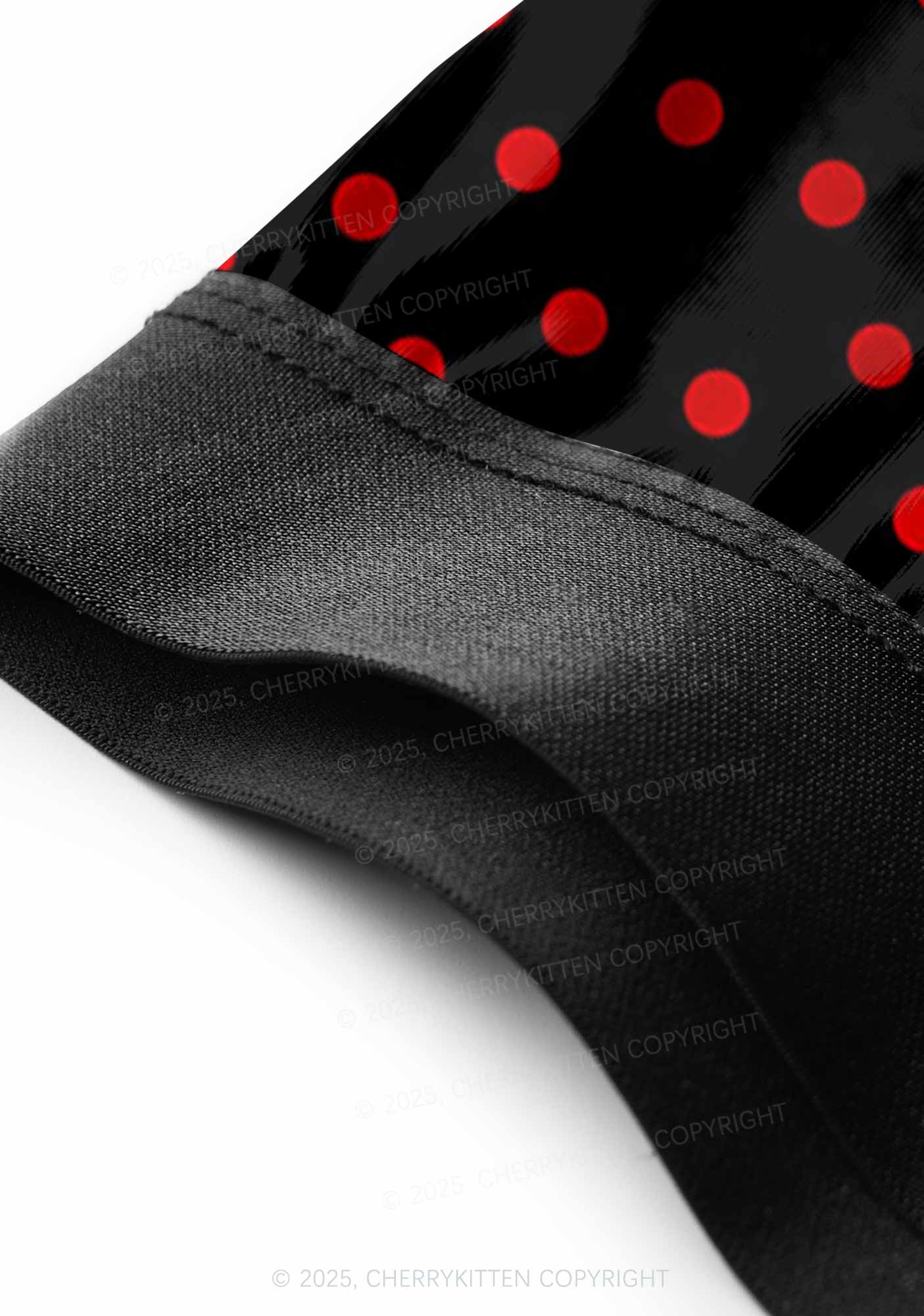 Red Dots On Black Valentine's Day Y2K Print Couples Boxer Briefs Set Cherrykitten - Image 4