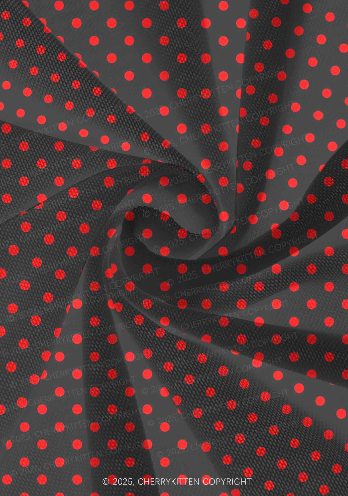 Red Dots On Black Valentine's Day Y2K Print Mini Layered Skirt Cherrykitten - Image 3