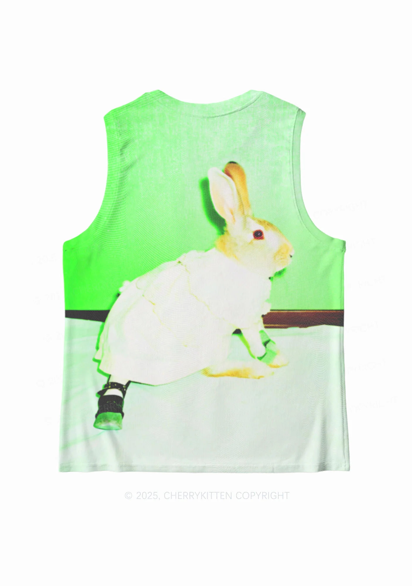 Red Eyed Rabbit Y2K Mesh Muscle Tank Cherrykitten - Image 4