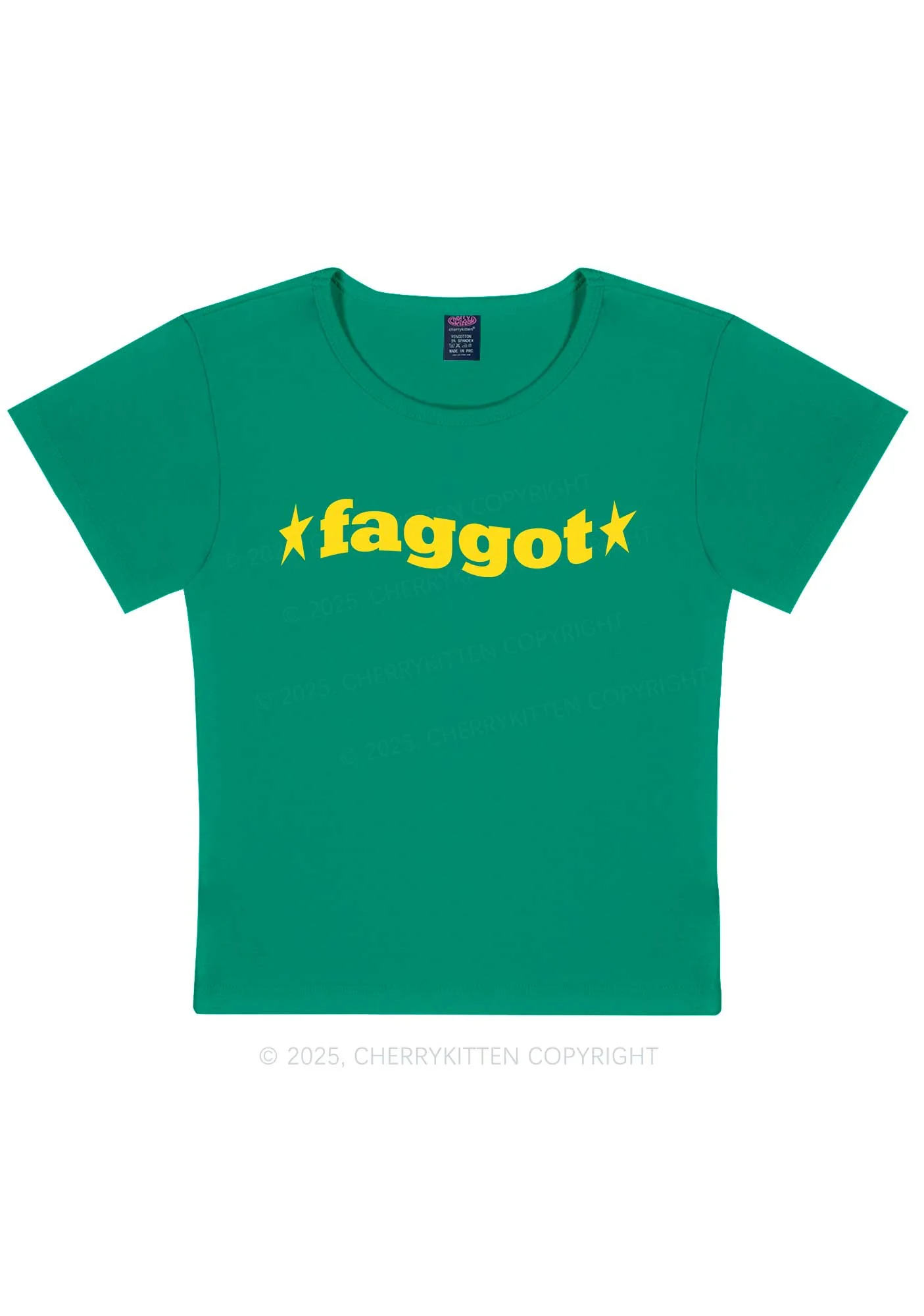 Red Faggot Pride Y2K Baby Tee Cherrykitten - Image 10