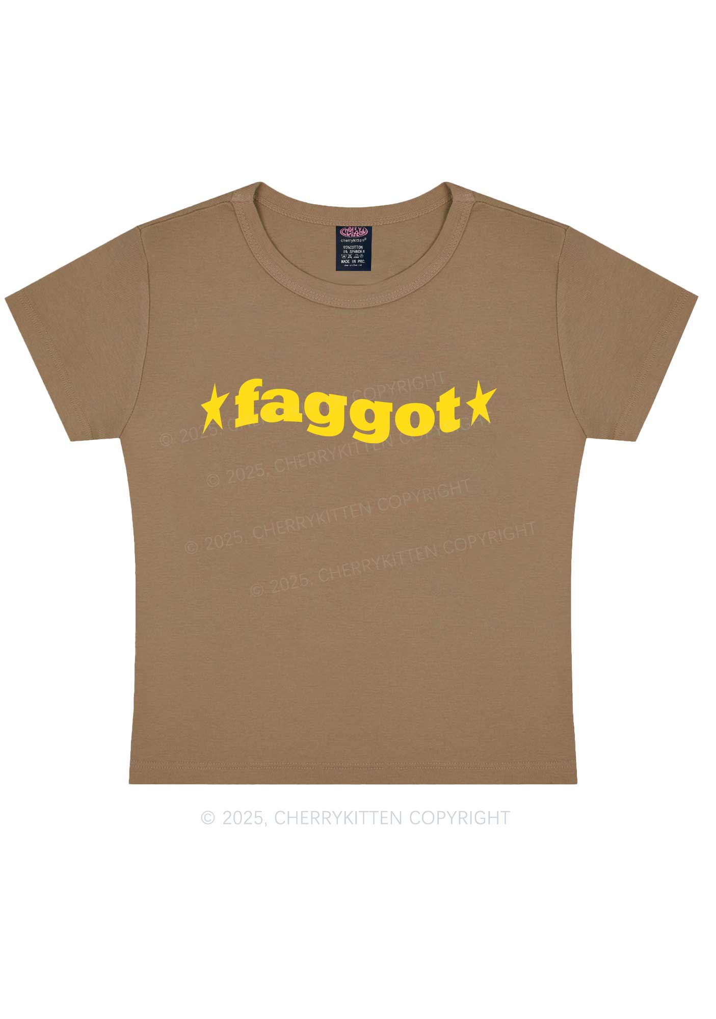 Red Faggot Pride Y2K Baby Tee Cherrykitten - Image 11