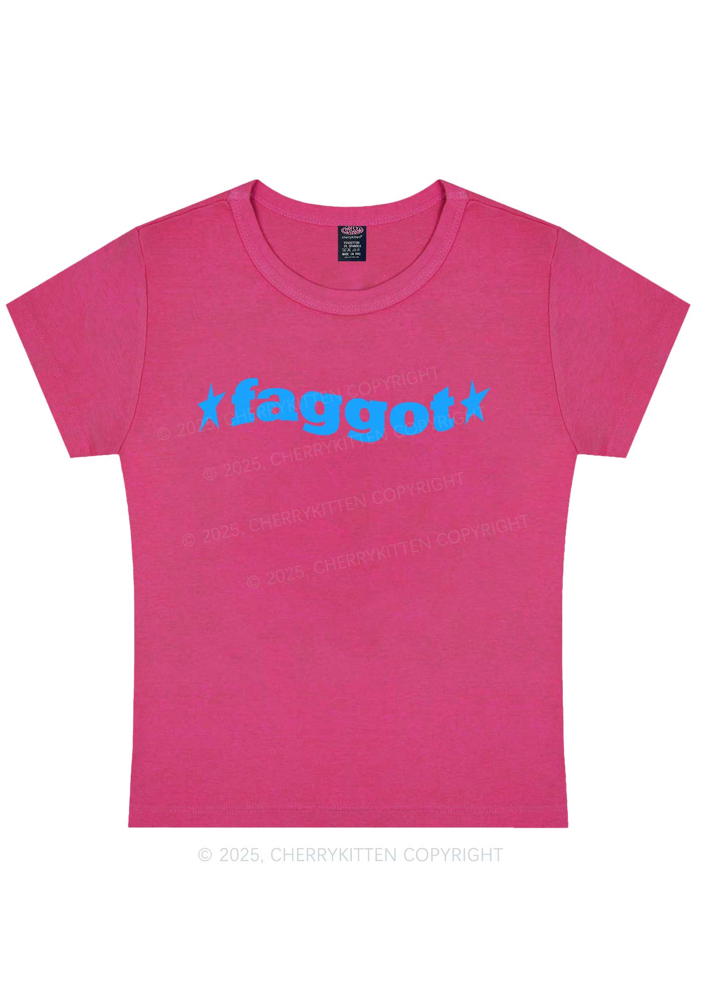 Red Faggot Pride Y2K Baby Tee Cherrykitten - Image 12