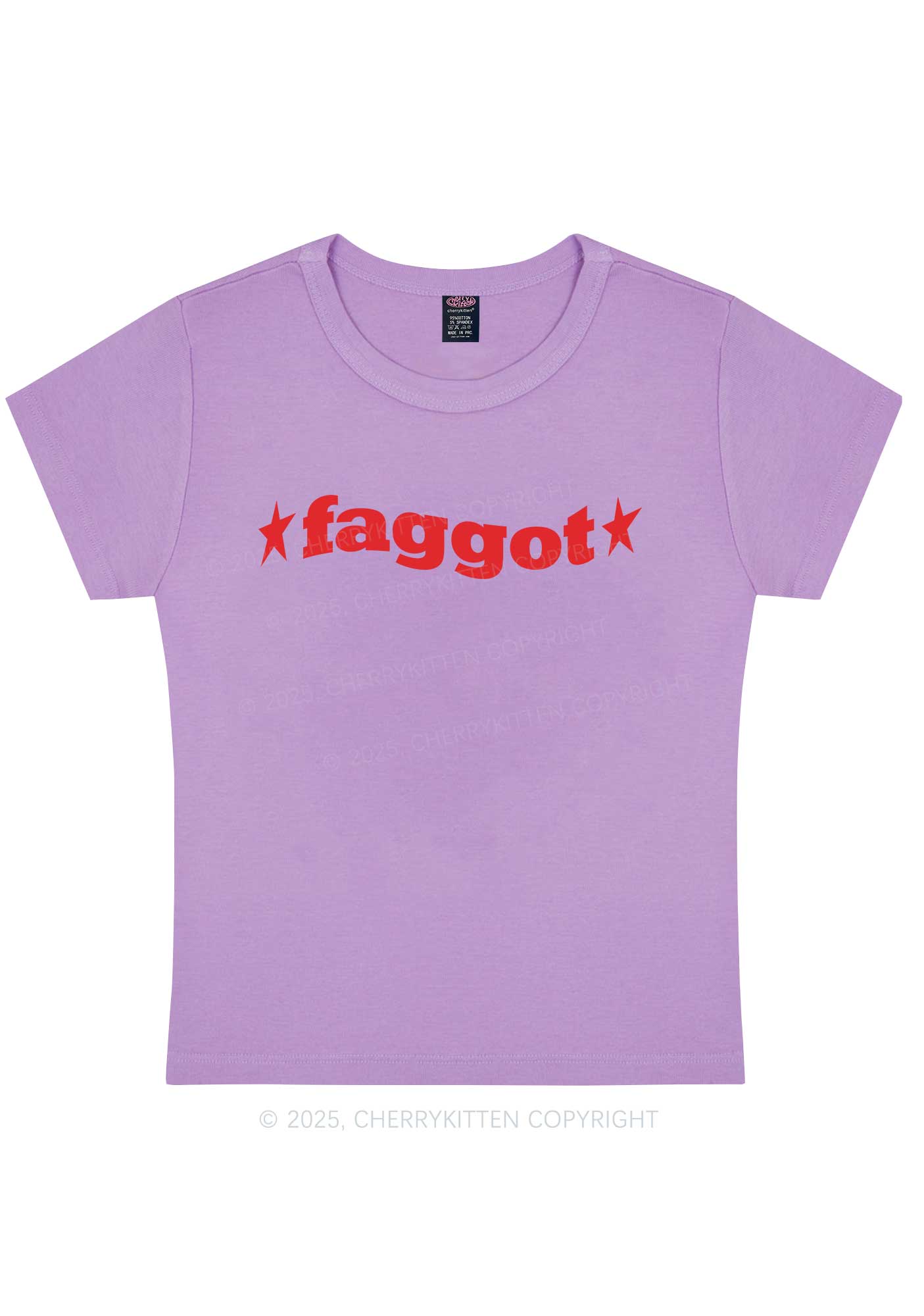 Red Faggot Pride Y2K Baby Tee Cherrykitten - Image 8