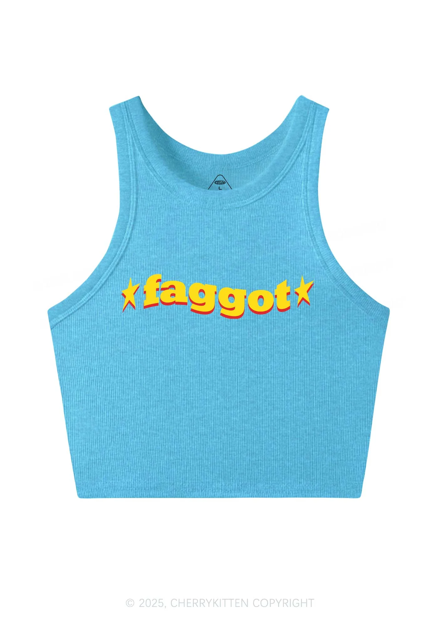Red Faggot Pride Y2K Crop Tank Top Cherrykitten - Image 4