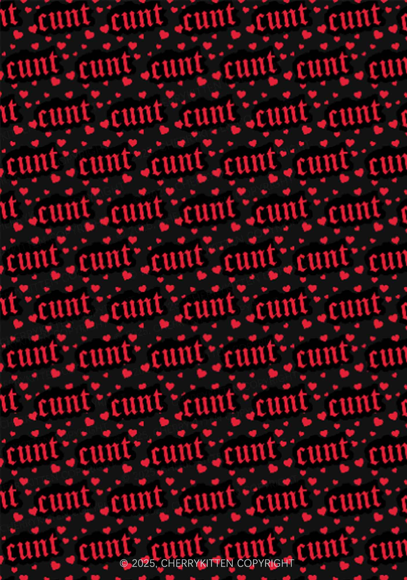 Red Hearts Cxxt Valentine's Day Y2K Print Mini Skirt Cherrykitten - Image 2