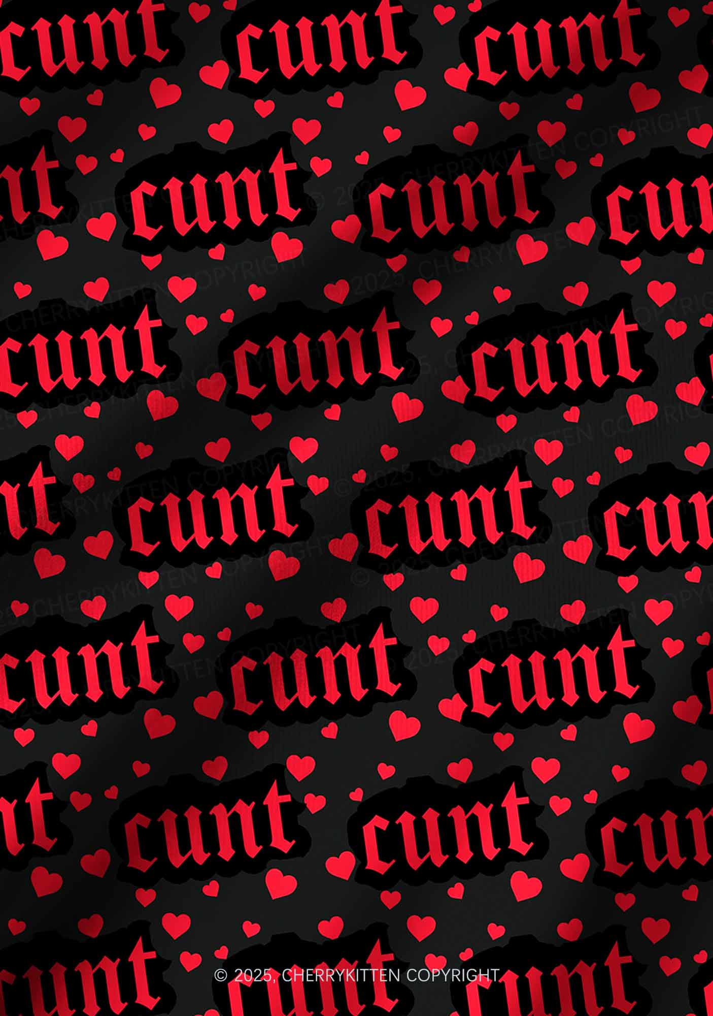 Red Hearts Cxxt Valentine's Day Y2K Print Long Sleeve Pajama Set Cherrykitten - Image 8