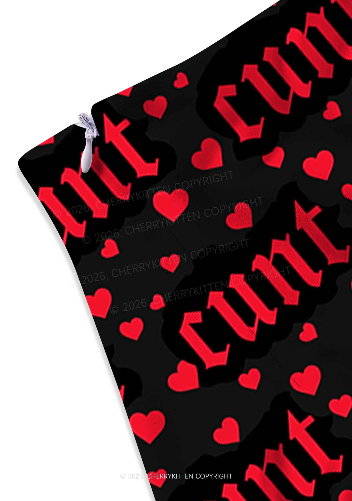 Red Hearts Cxxt Valentine's Day Y2K Print Mini Skirt Cherrykitten - Image 4