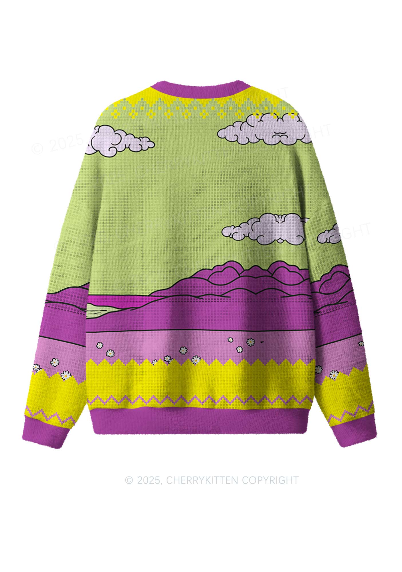 Red Horse Y2K Christmas Knit Sweatshirt Cherrykitten - Image 2