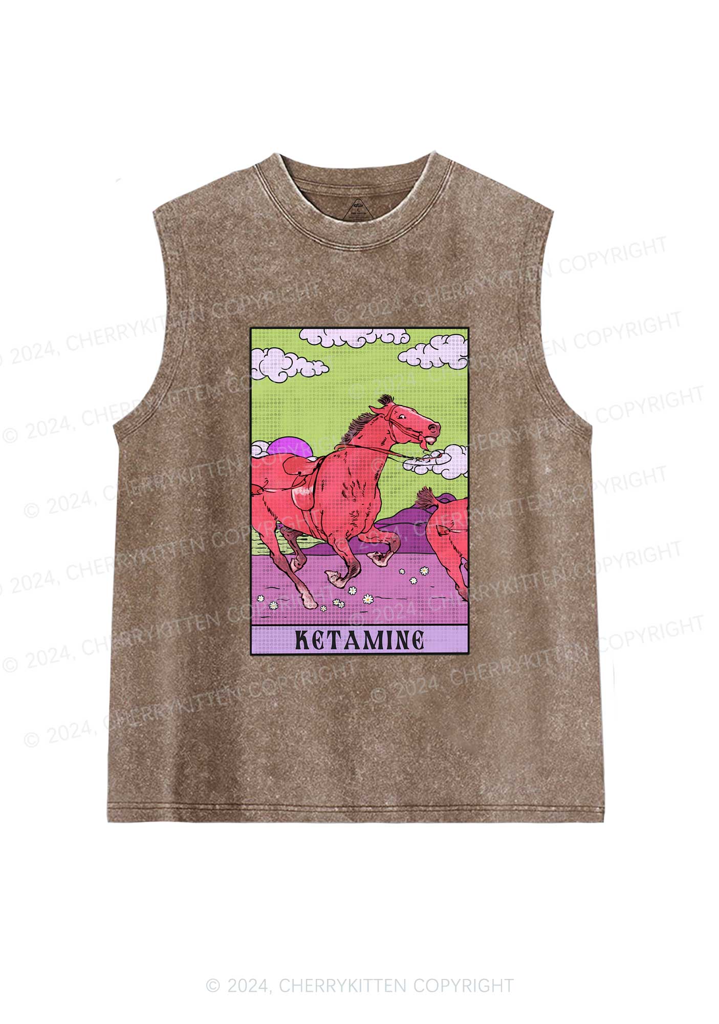 Red Horse Y2K Washed Tank Cherrykitten - Image 6