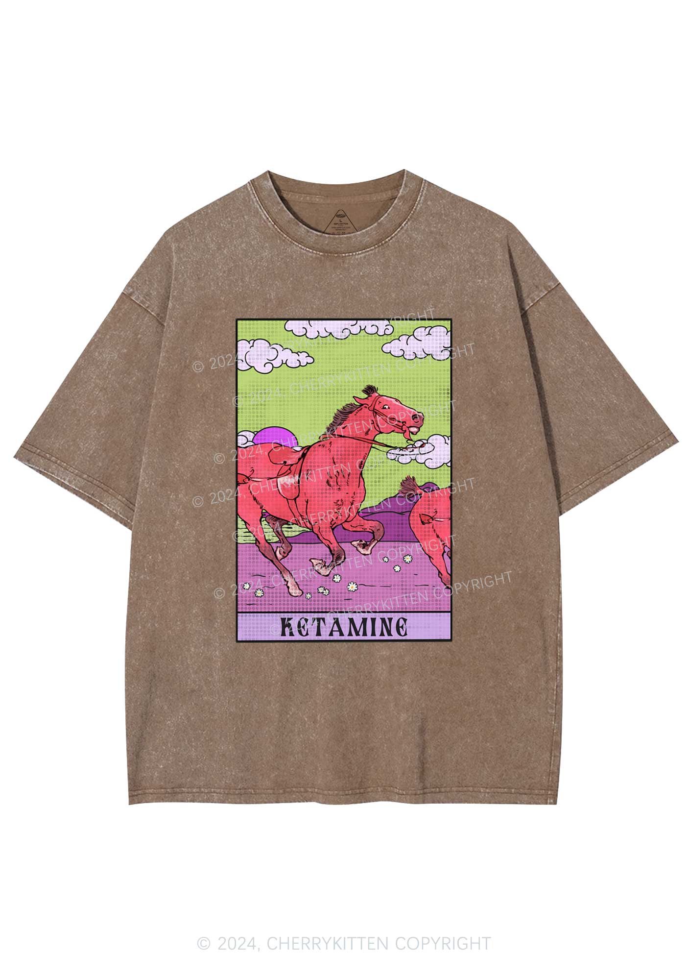 Red Horse Y2K Washed Tee Cherrykitten - Image 7