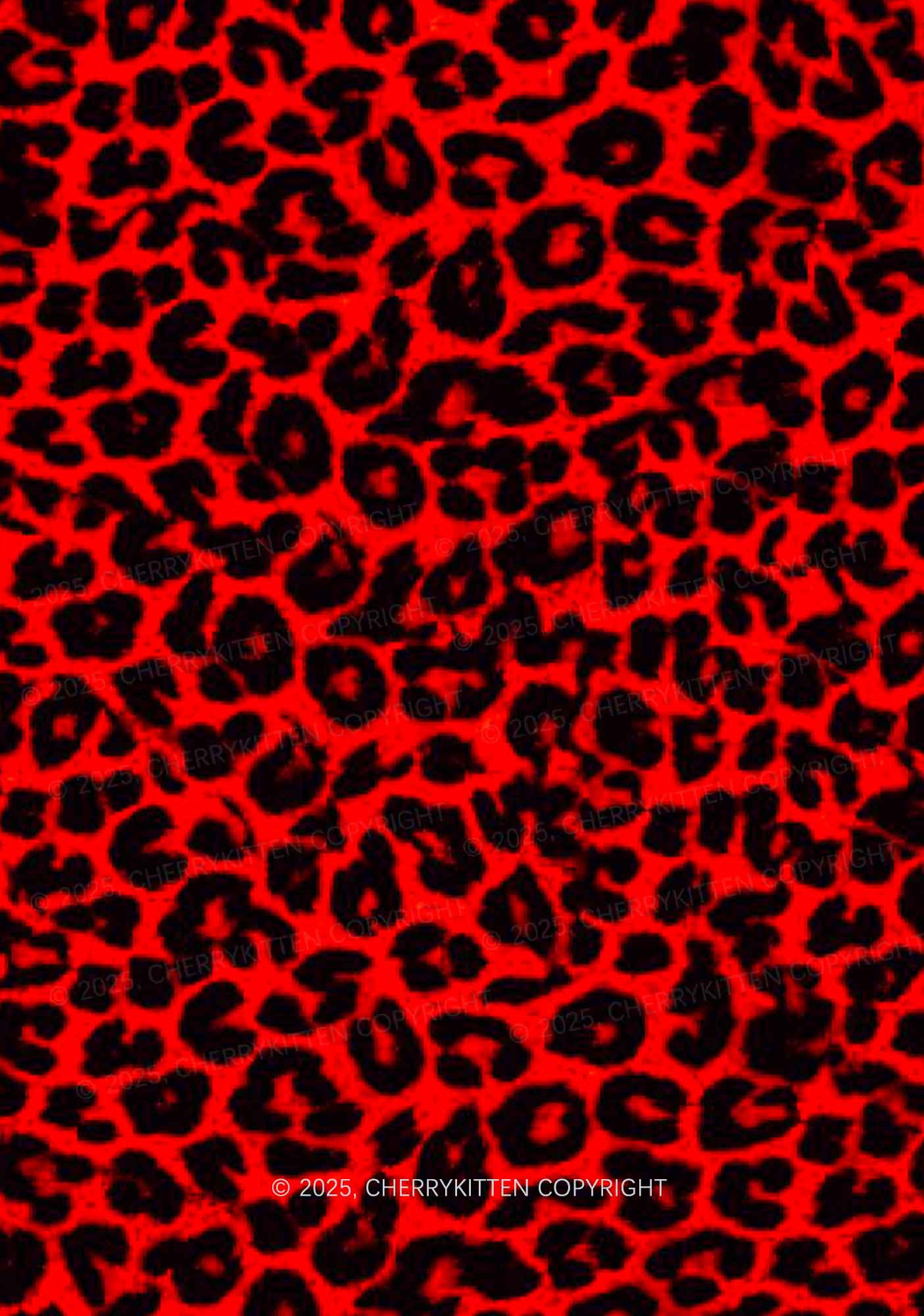 Red Leopard Y2K Print Long Sleeve Pajama Set Cherrykitten - Image 2