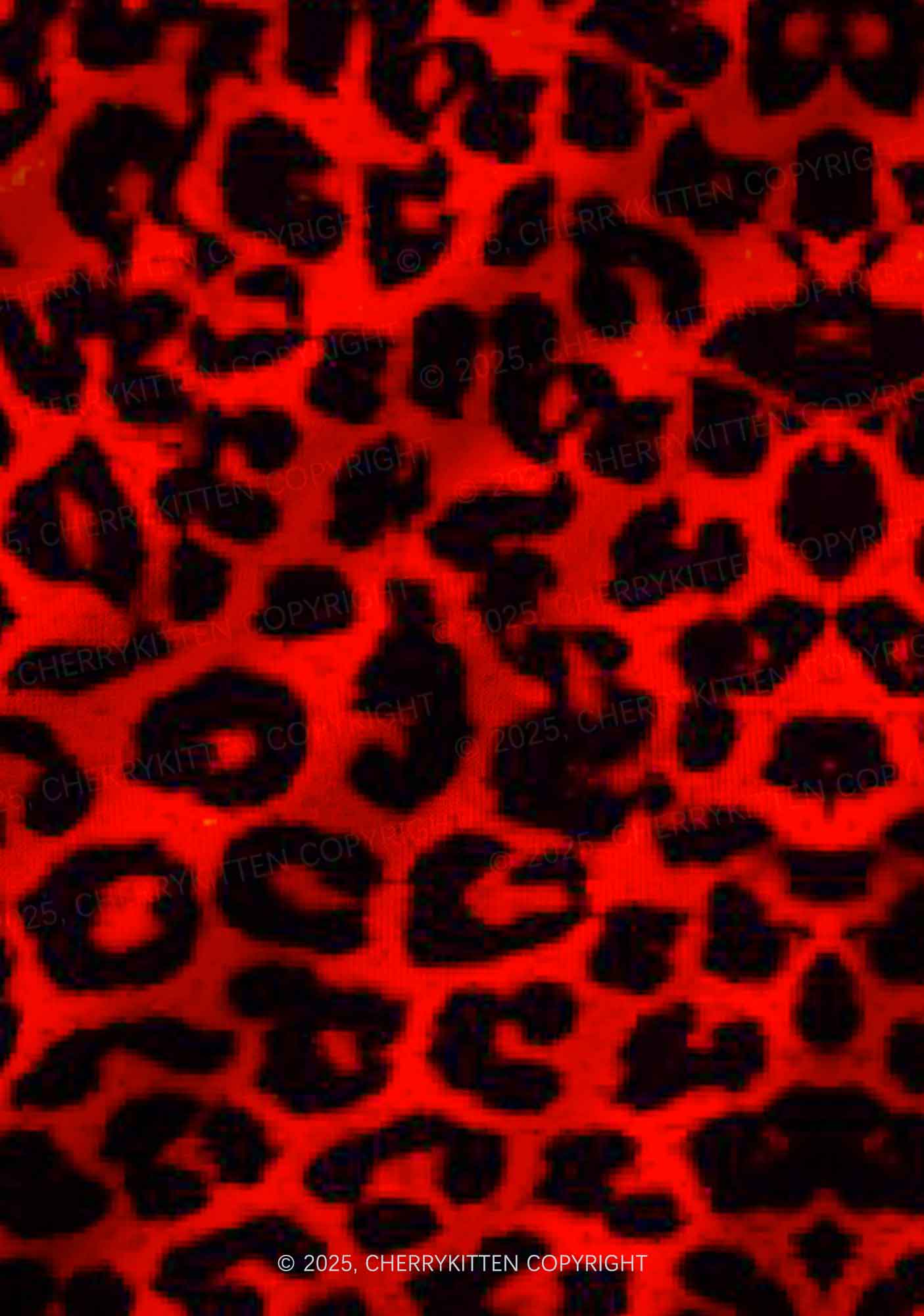Red Leopard Y2K Print Long Sleeve Pajama Set Cherrykitten - Image 6