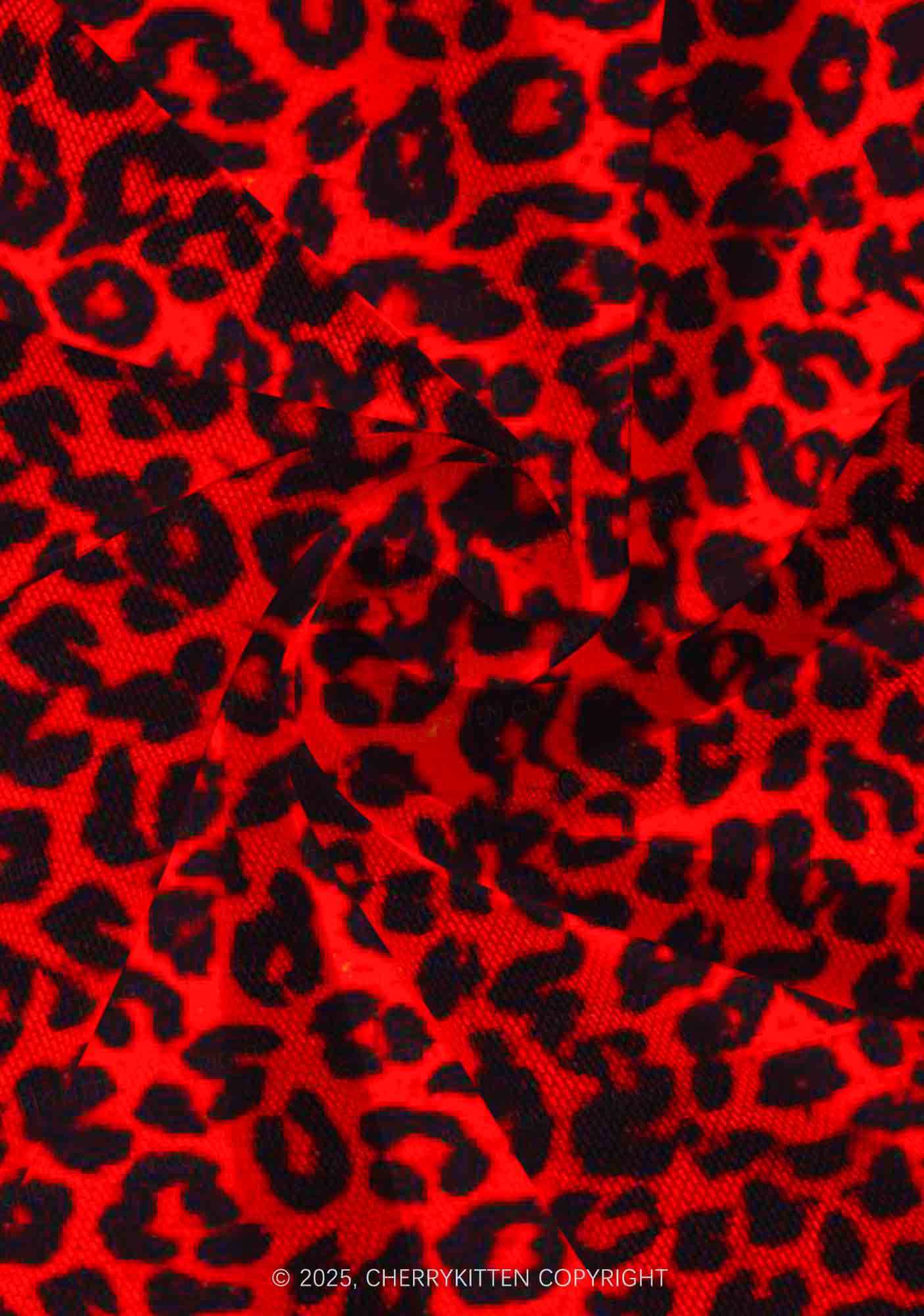 Red Leopard Y2K Print Mini Layered Skirt Cherrykitten - Image 4