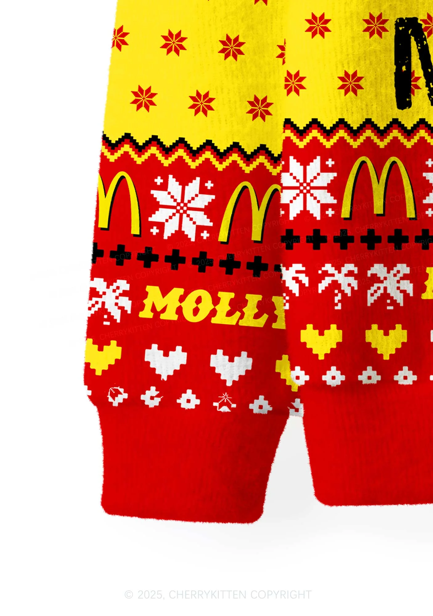 Red Molly Y2K Christmas Cardigan Knit Sweatshirt Cherrykitten - Image 4