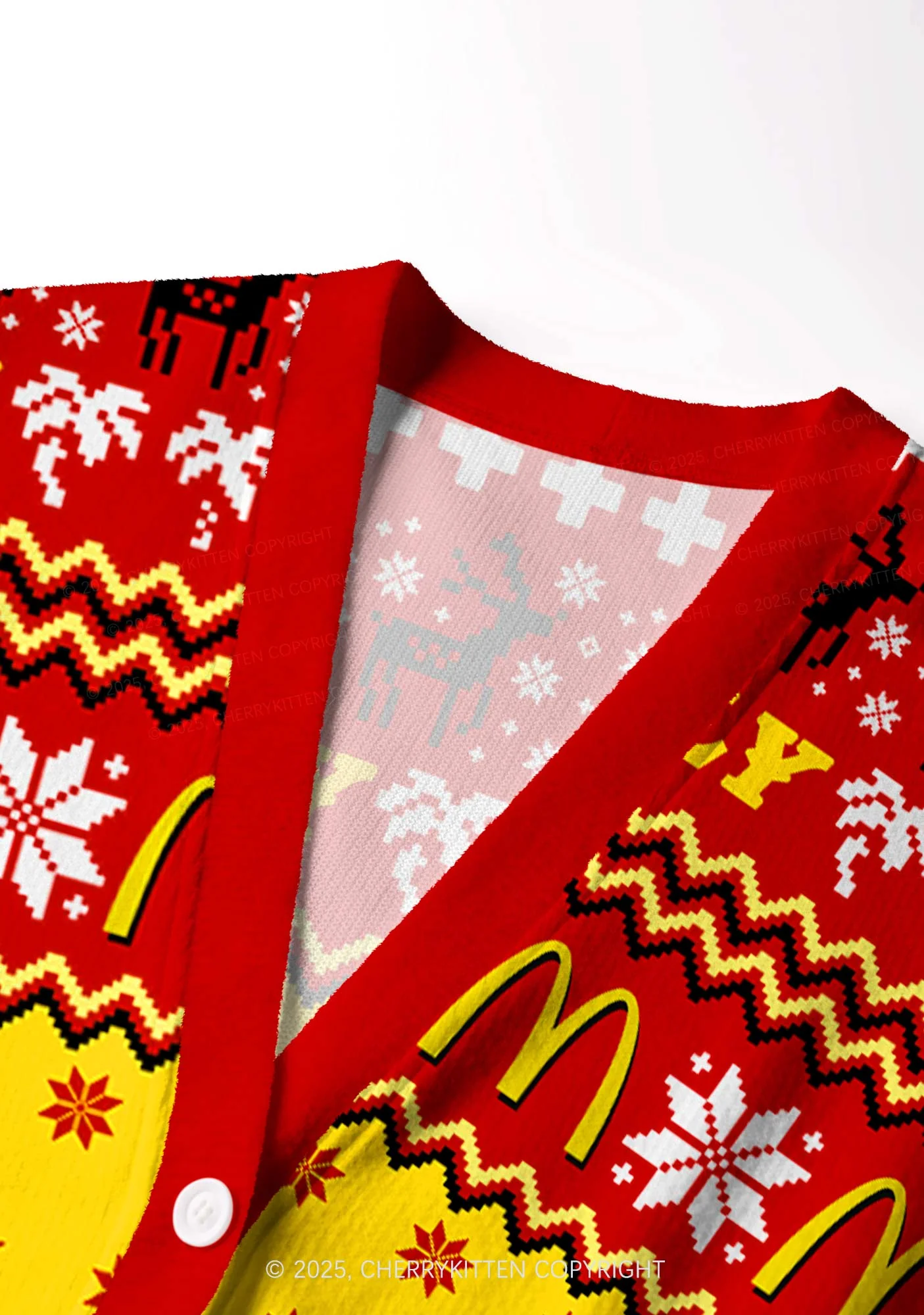 Red Molly Y2K Christmas Cardigan Knit Sweatshirt Cherrykitten - Image 5