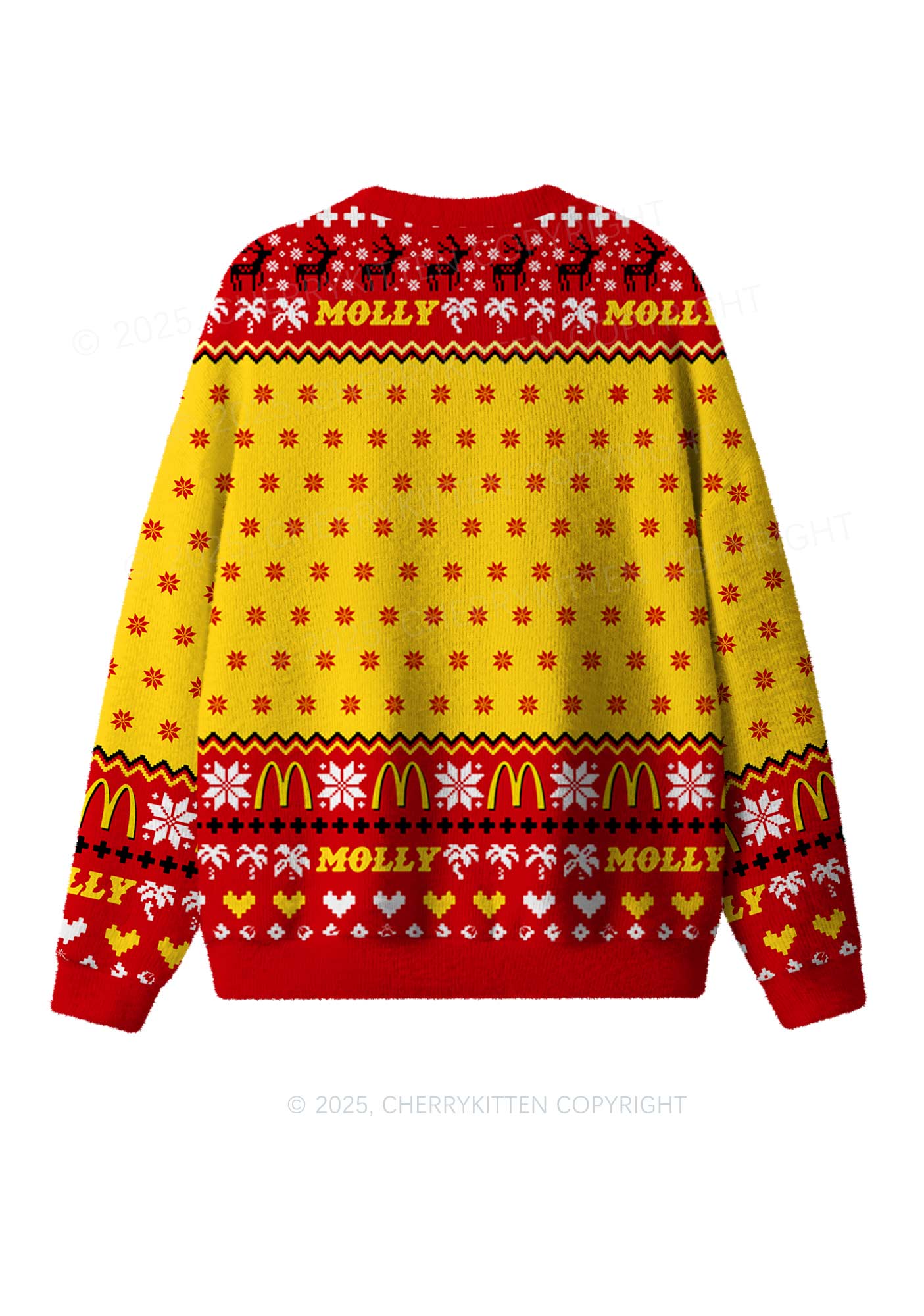 Red Molly Y2K Christmas Knit Sweatshirt Cherrykitten - Image 2