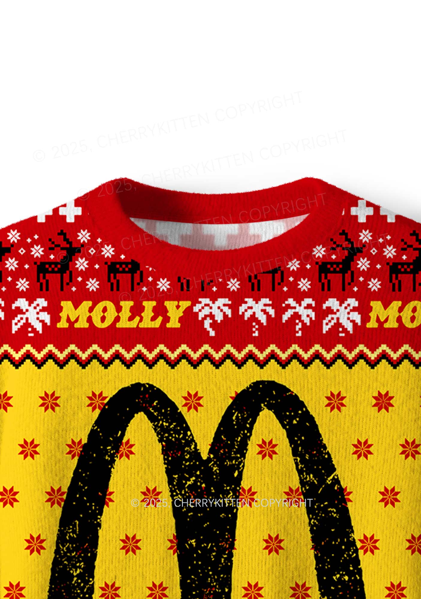 Red Molly Y2K Christmas Knit Sweatshirt Cherrykitten - Image 5