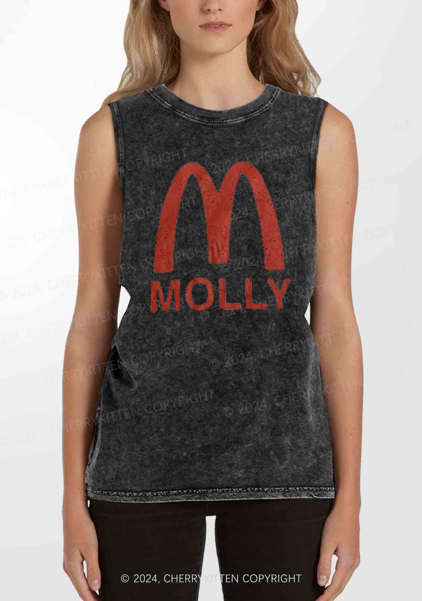 Red Molly Y2K Washed Tank Cherrykitten - Image 2