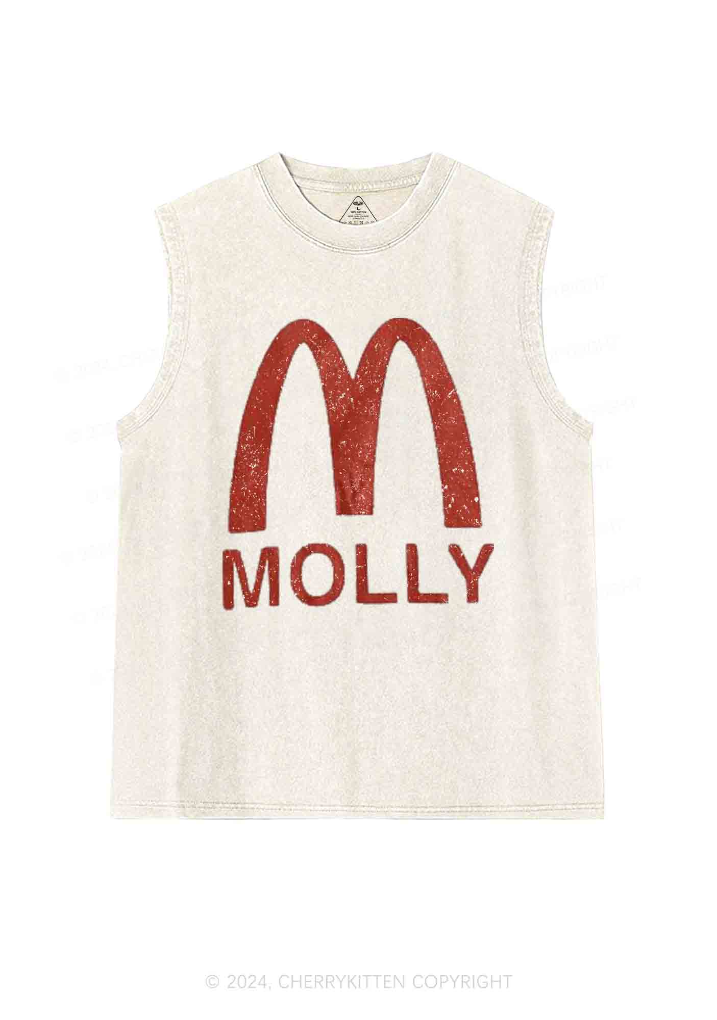 Red Molly Y2K Washed Tank Cherrykitten - Image 3