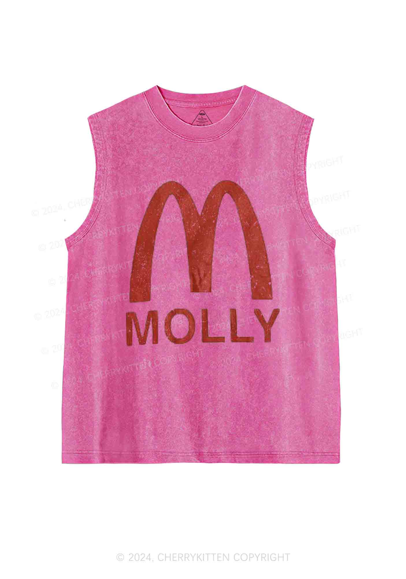 Red Molly Y2K Washed Tank Cherrykitten - Image 4