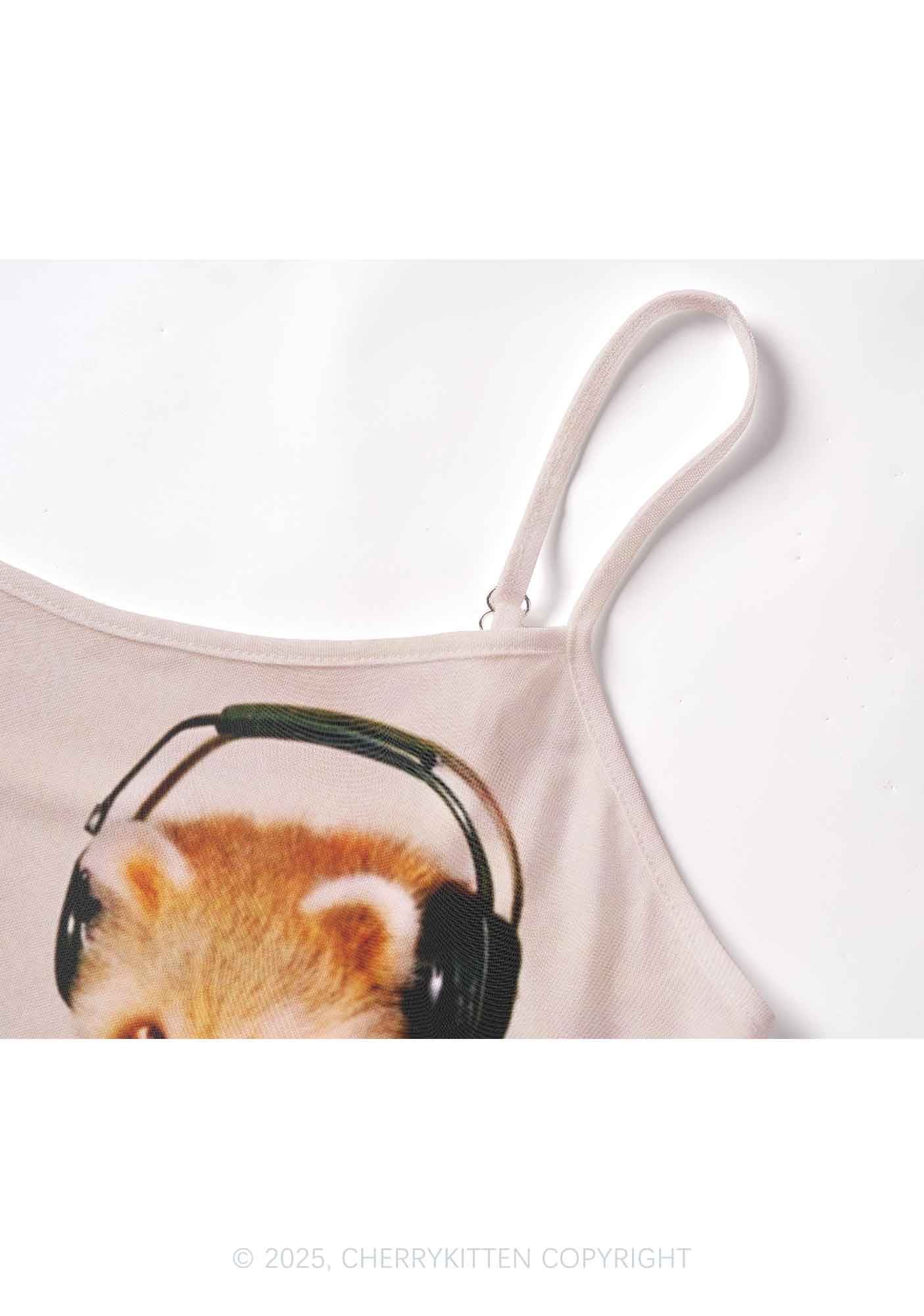 Red Panda DJ Y2K Mesh Cami Tank Cherrykitten - Image 3