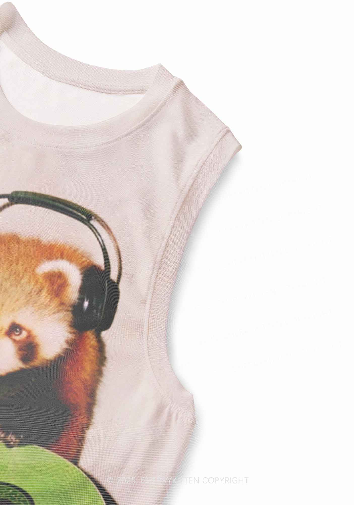 Red Panda DJ Y2K Mesh Muscle Tank Cherrykitten - Image 3