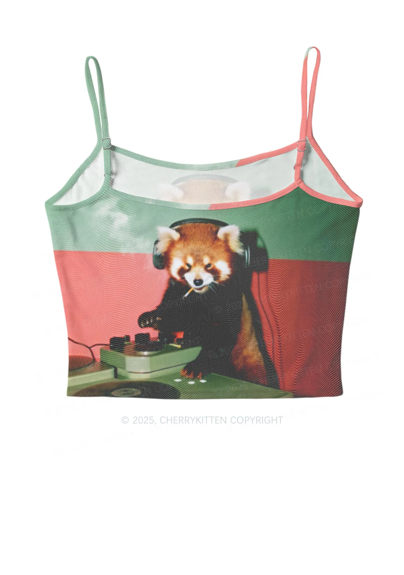Red Panda Smoke Y2K Mesh Cami Tank Cherrykitten - Image 3