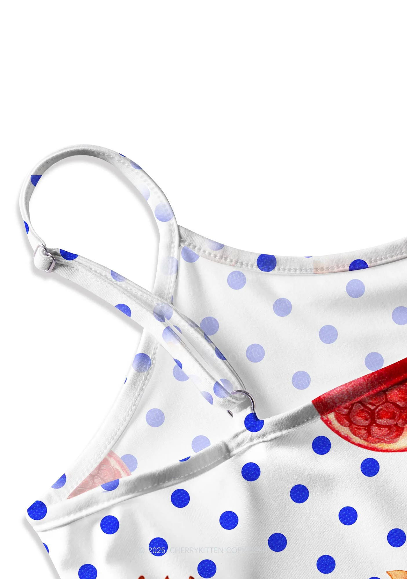 Red Pomegranate Y2K Print Slip Dress Cherrykitten - Image 3