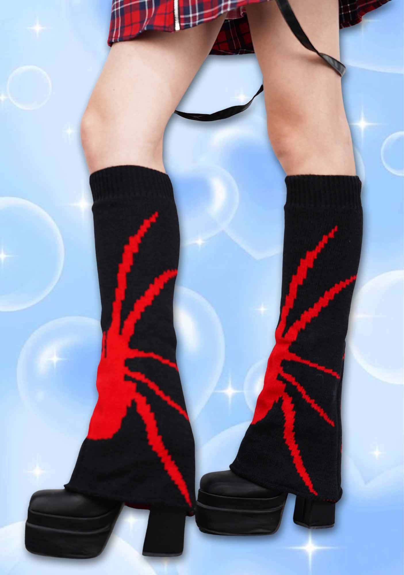 Red Spider Y2K Leg Warmers Cherrykitten - Image 2