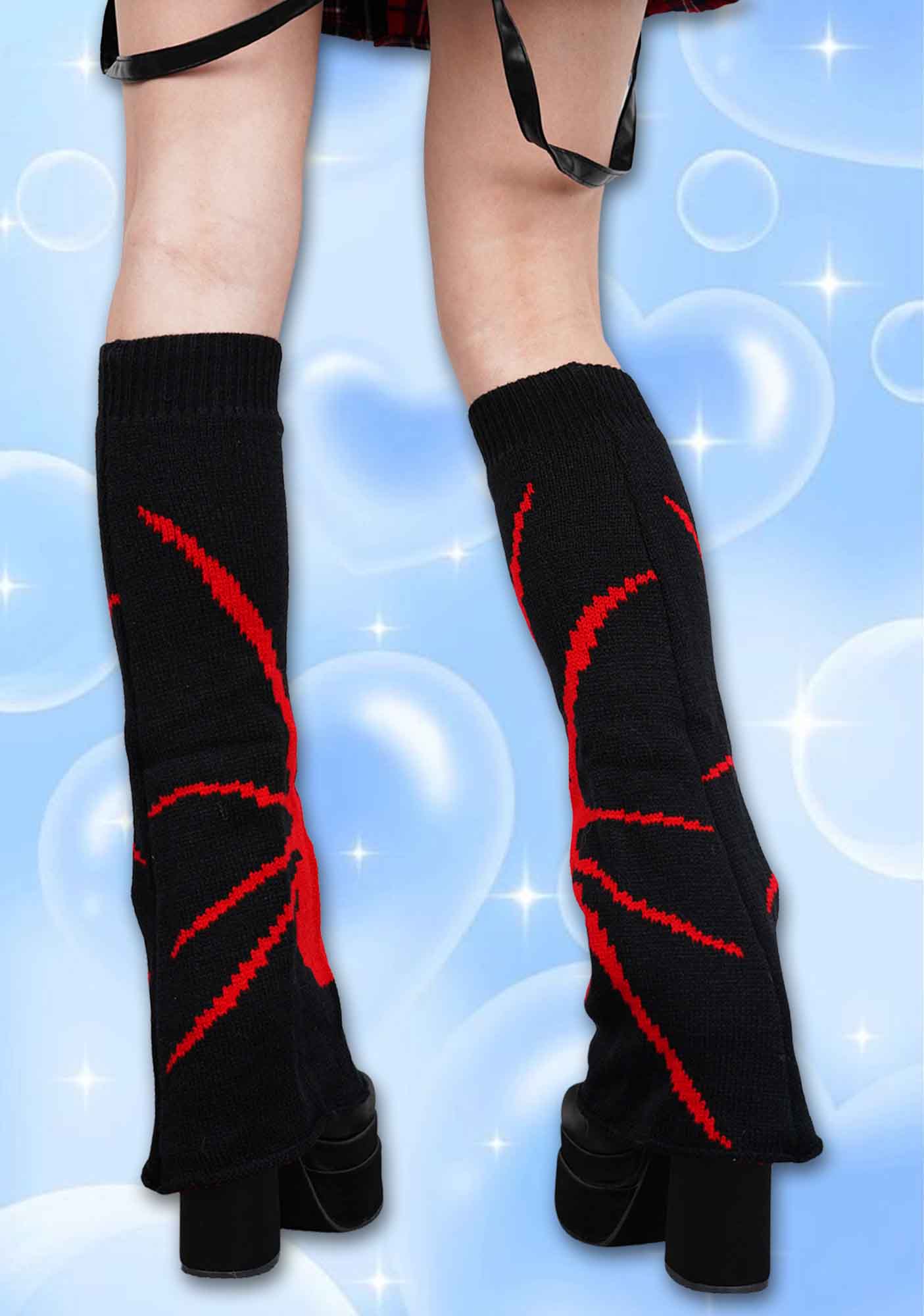 Red Spider Y2K Leg Warmers Cherrykitten - Image 4