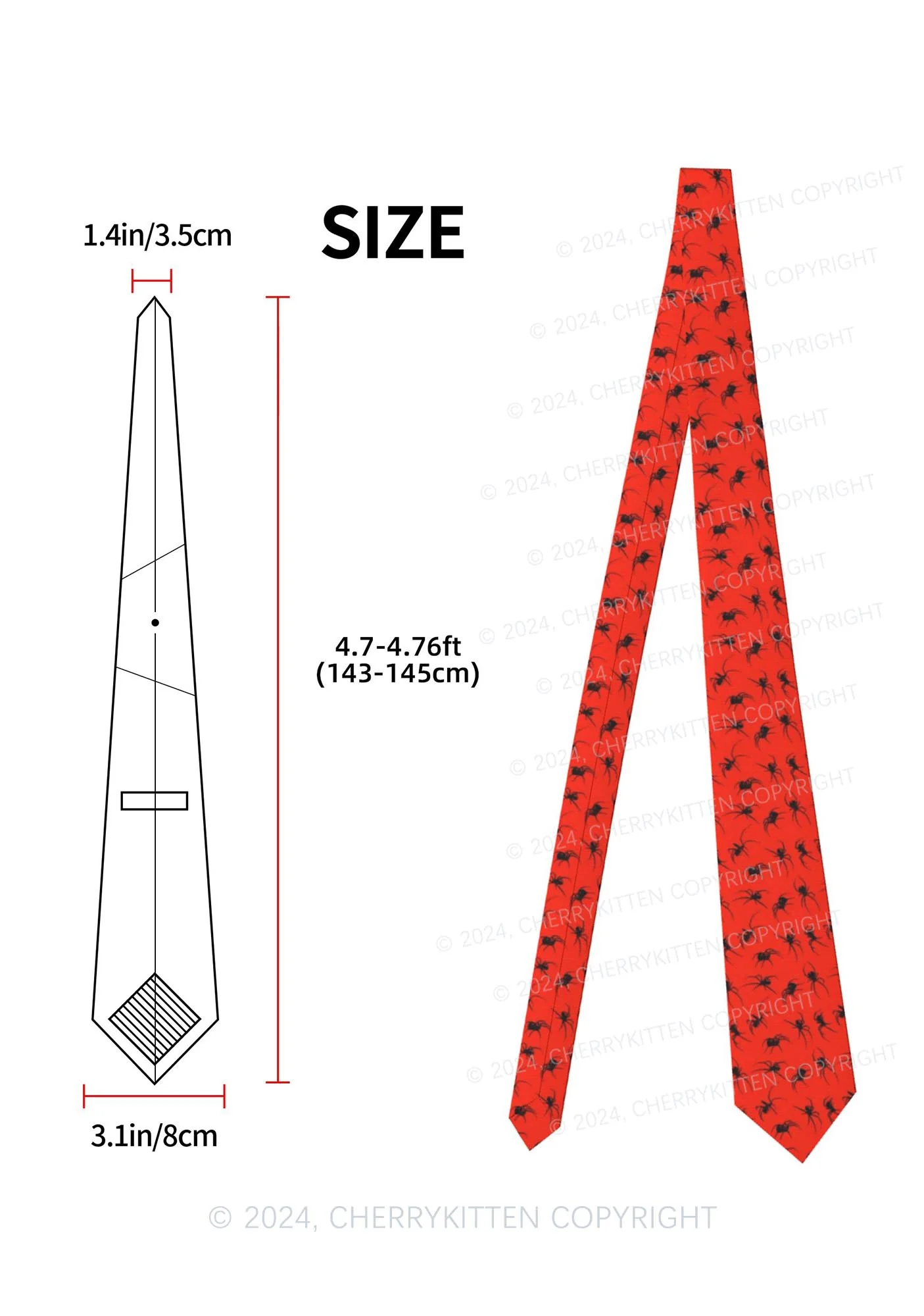 Red Spider Y2K Necktie Cherrykitten - Image 2
