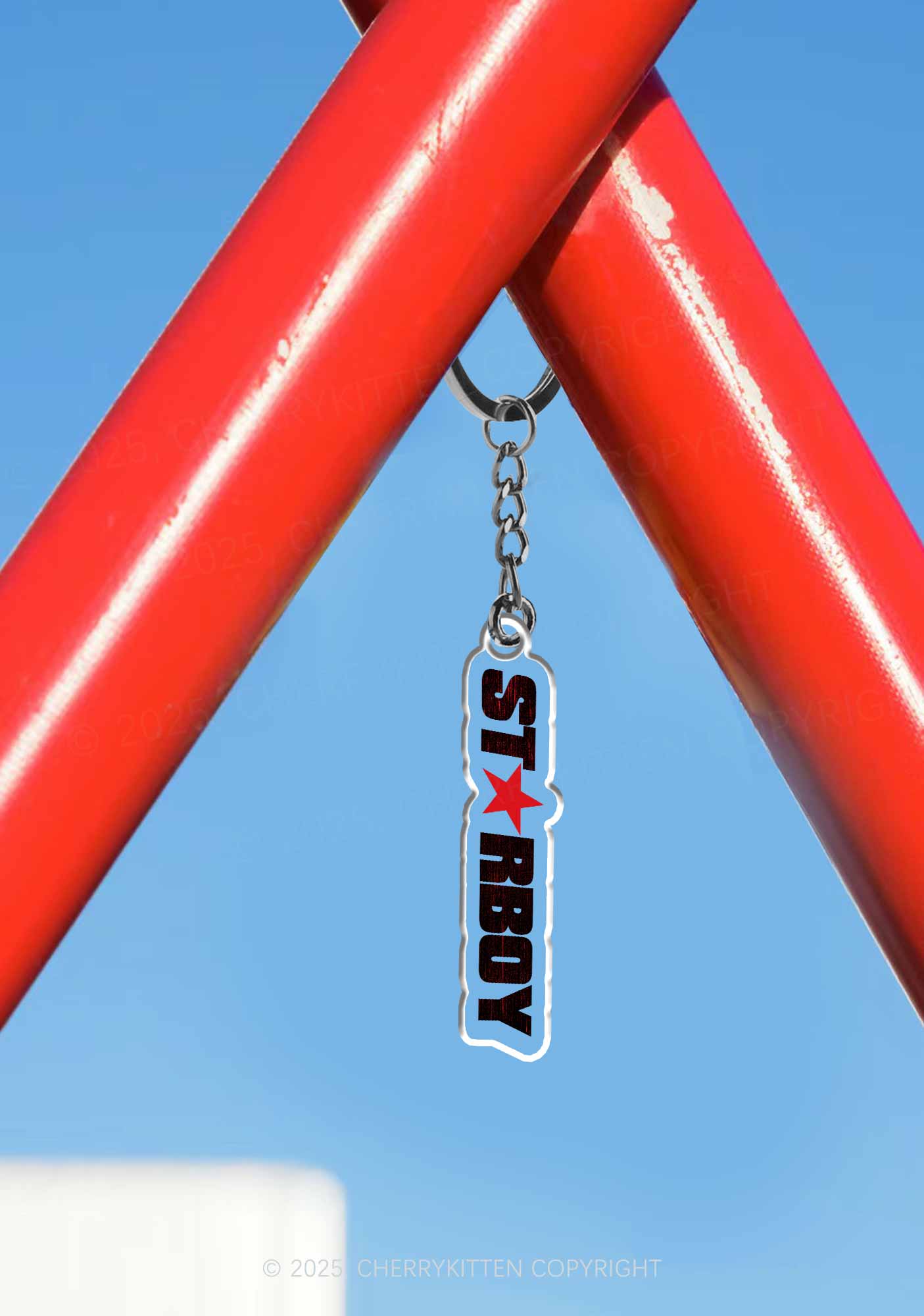Red Starboy 1Pc Y2K Keychain Cherrykitten - Image 3