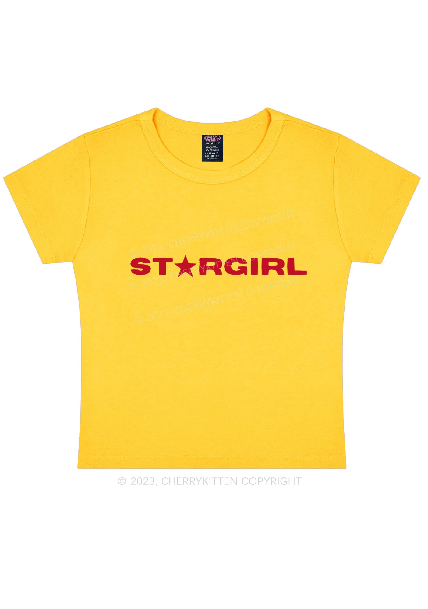 Red Stargirl Y2K Baby Tee Cherrykitten - Image 5