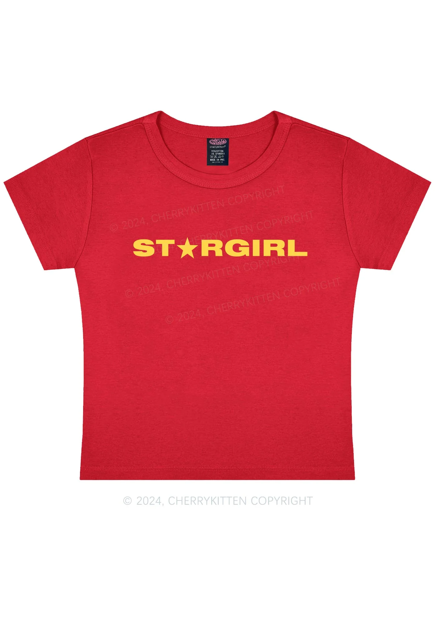 Red Stargirl Y2K Baby Tee Cherrykitten - Image 6