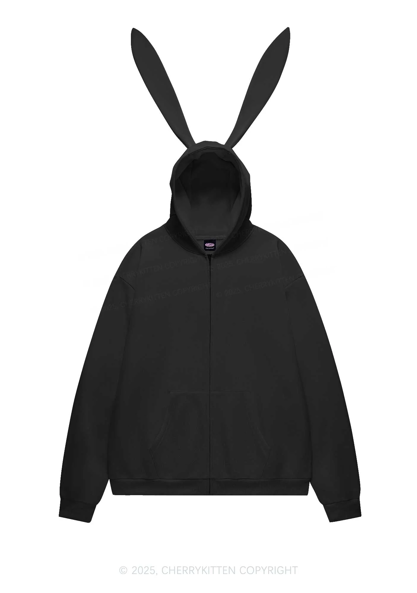 Red Stargirl Y2K Bunny Ear Zip Hoodie Cherrykitten - Image 5