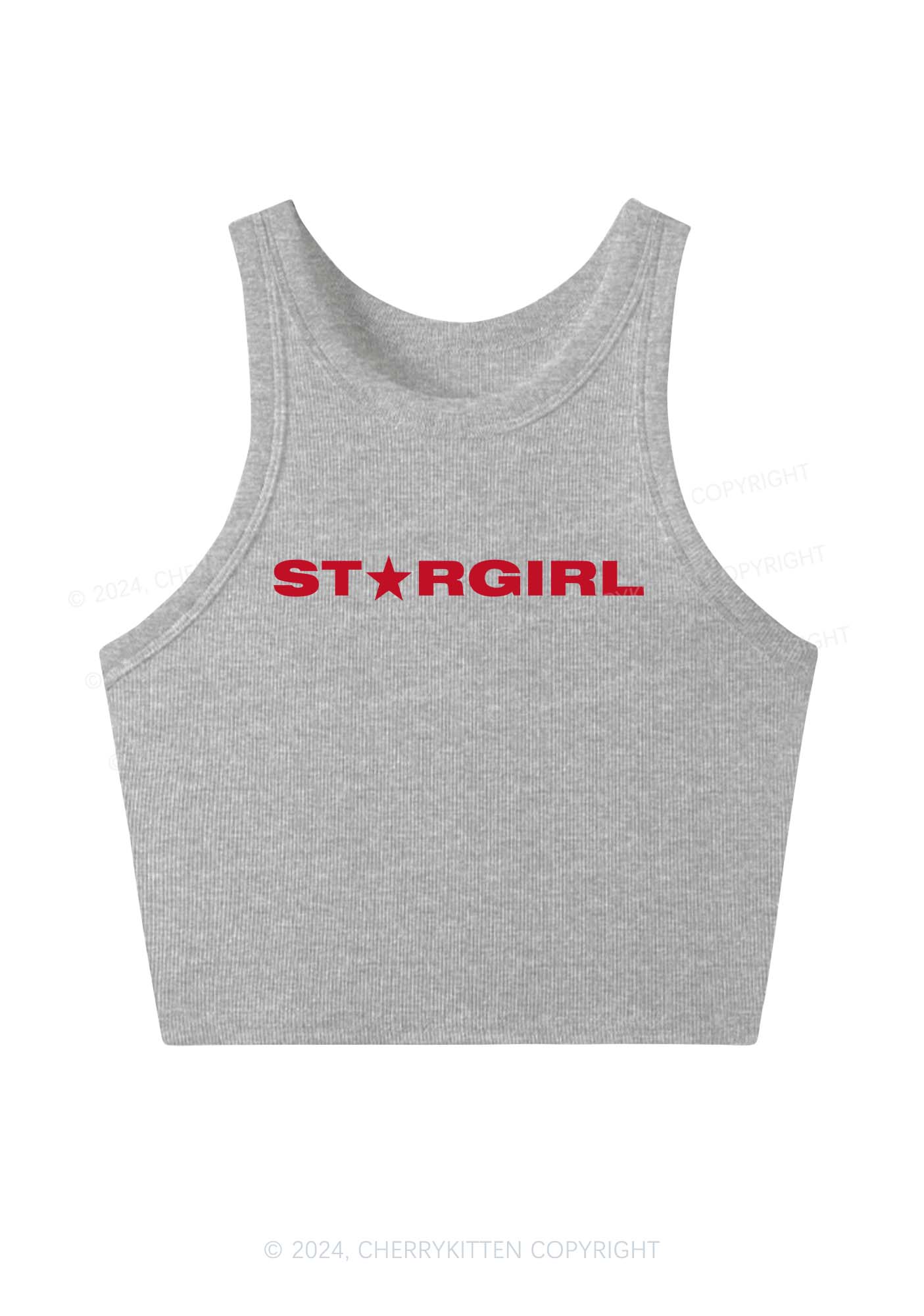 Red Stargirl Y2K Crop Tank Top Cherrykitten - Image 3
