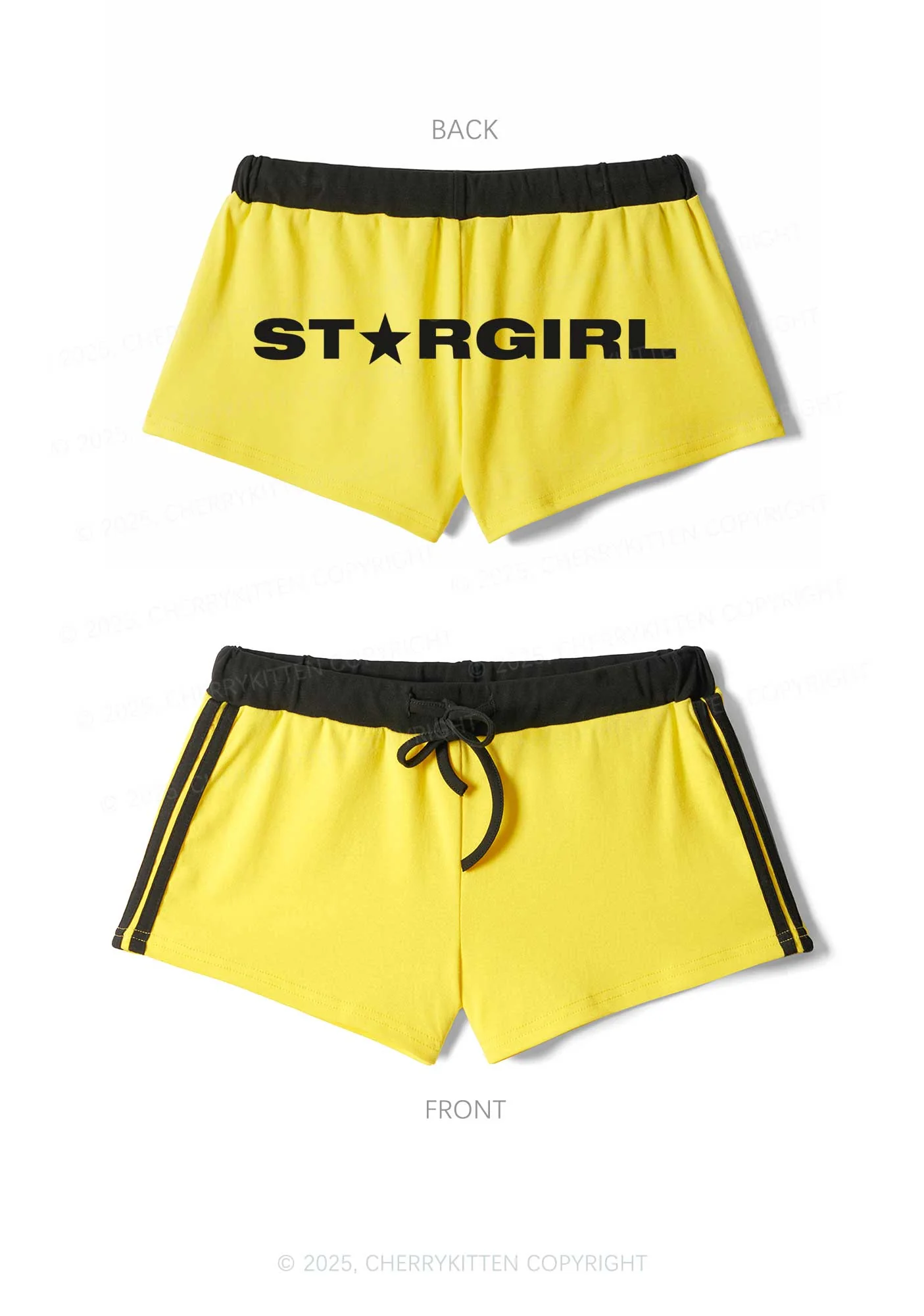 Red Stargirl Y2K Drawstring Mini Shorts Cherrykitten - Image 3