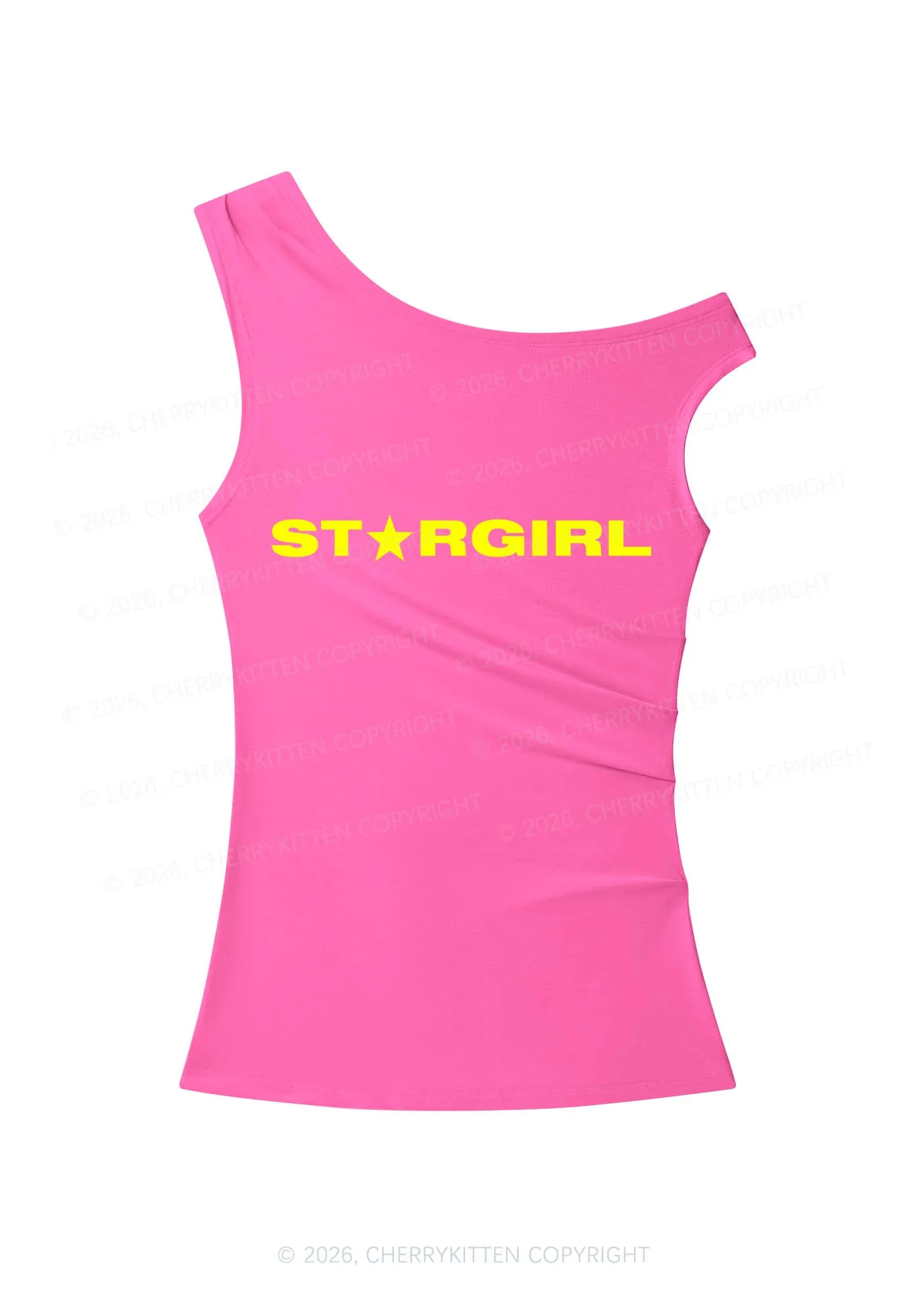 Red Stargirl Y2K Off Shoulder Tank Top Cherrykitten - Image 5