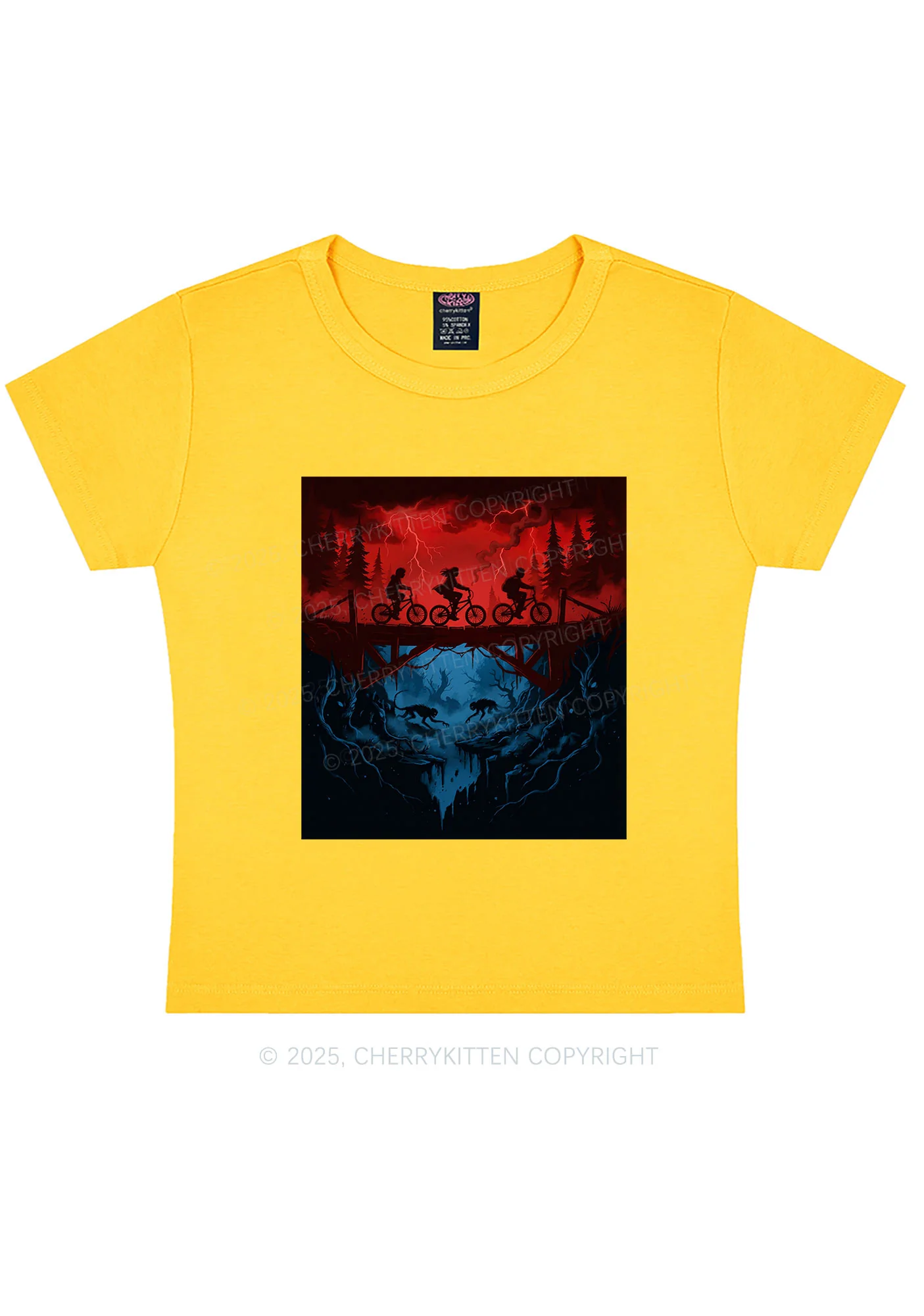 Red Storm Riders Y2K Baby Tee Cherrykitten - Image 3