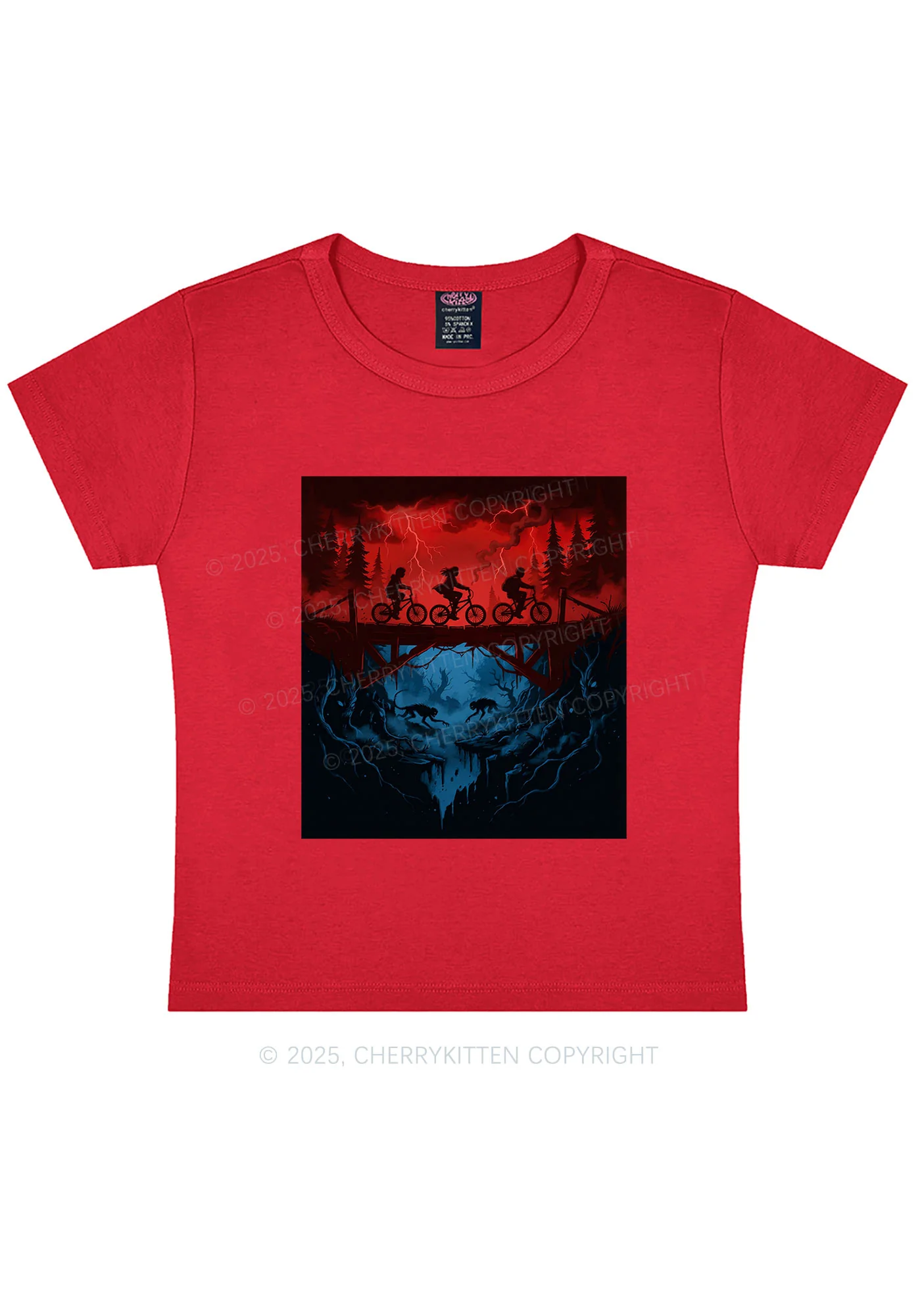 Red Storm Riders Y2K Baby Tee Cherrykitten - Image 4