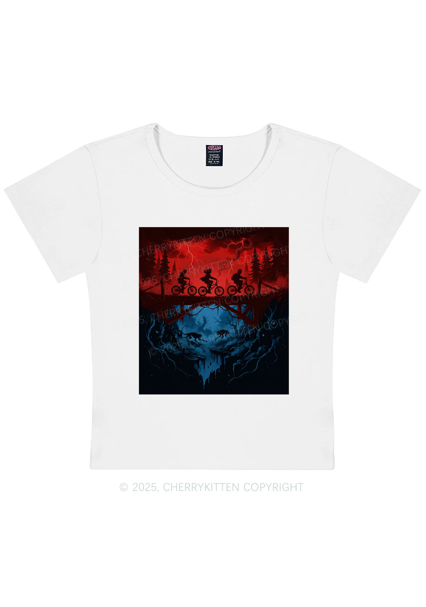 Red Storm Riders Y2K Baby Tee Cherrykitten - Image 5
