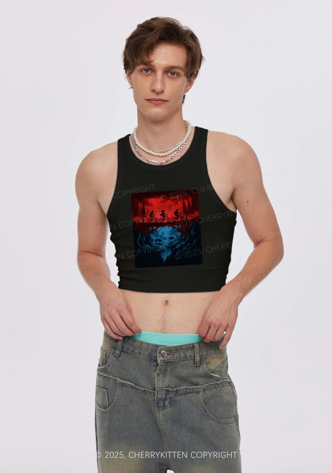 Red Storm Riders Y2K Crop Tank Top Cherrykitten - Image 2