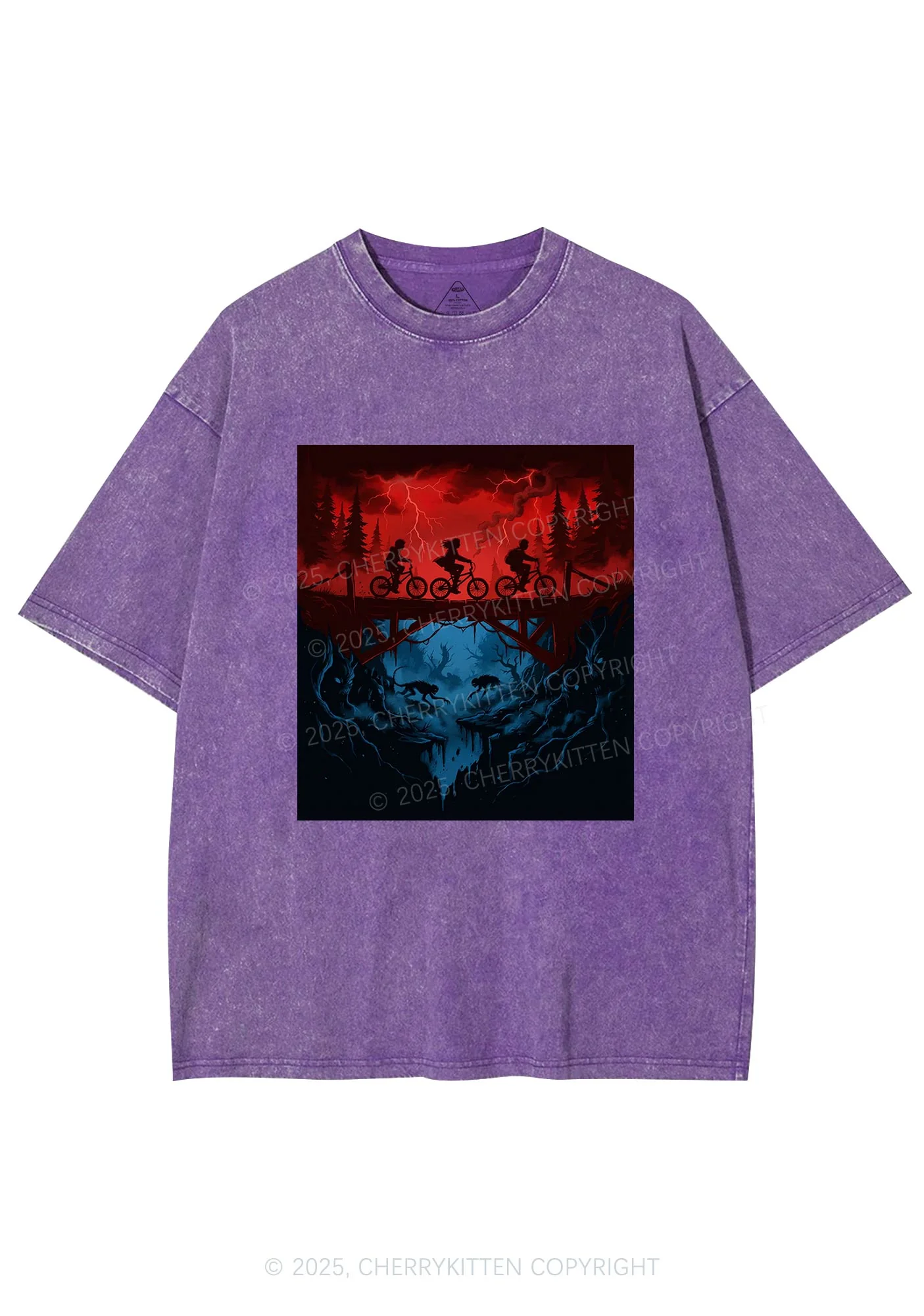 Red Storm Riders Y2K Shirts Washed Tee Cherrykitten - Image 4
