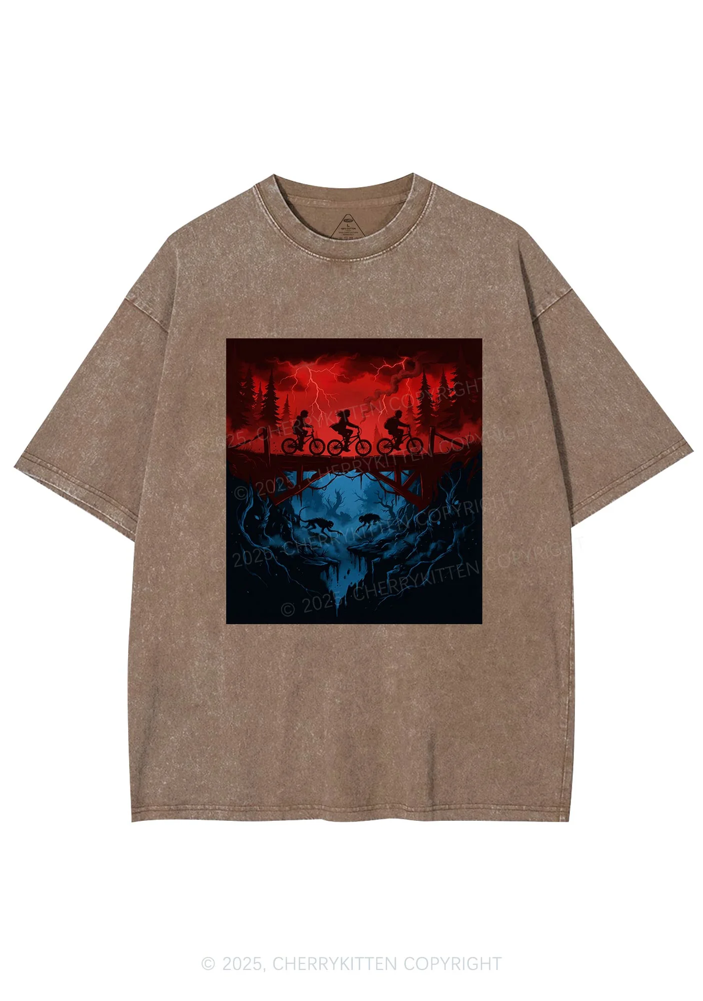 Red Storm Riders Y2K Shirts Washed Tee Cherrykitten - Image 5