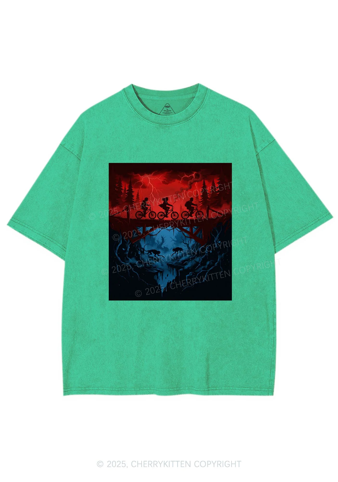 Red Storm Riders Y2K Shirts Washed Tee Cherrykitten - Image 6
