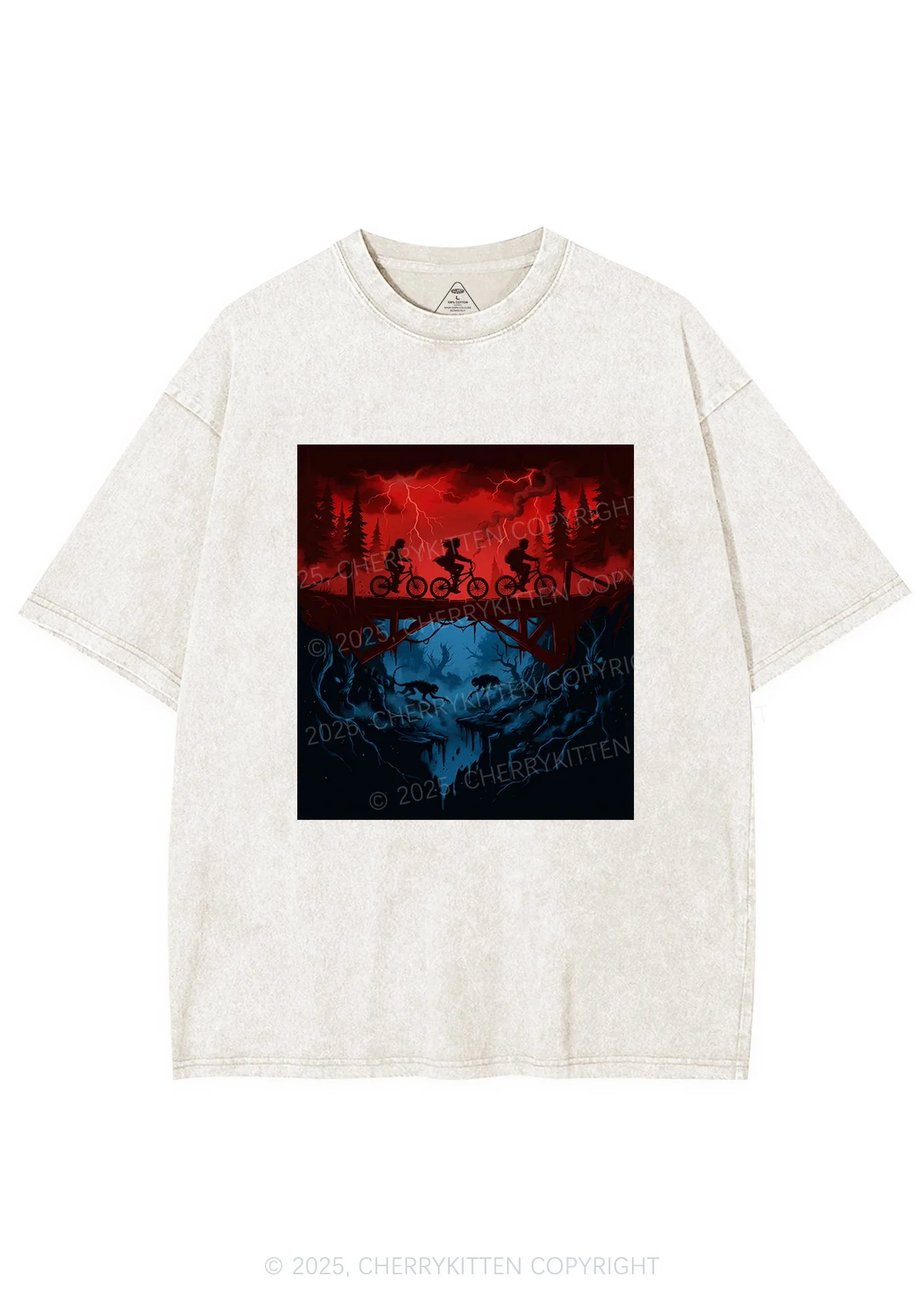 Red Storm Riders Y2K Shirts Washed Tee Cherrykitten - Image 7