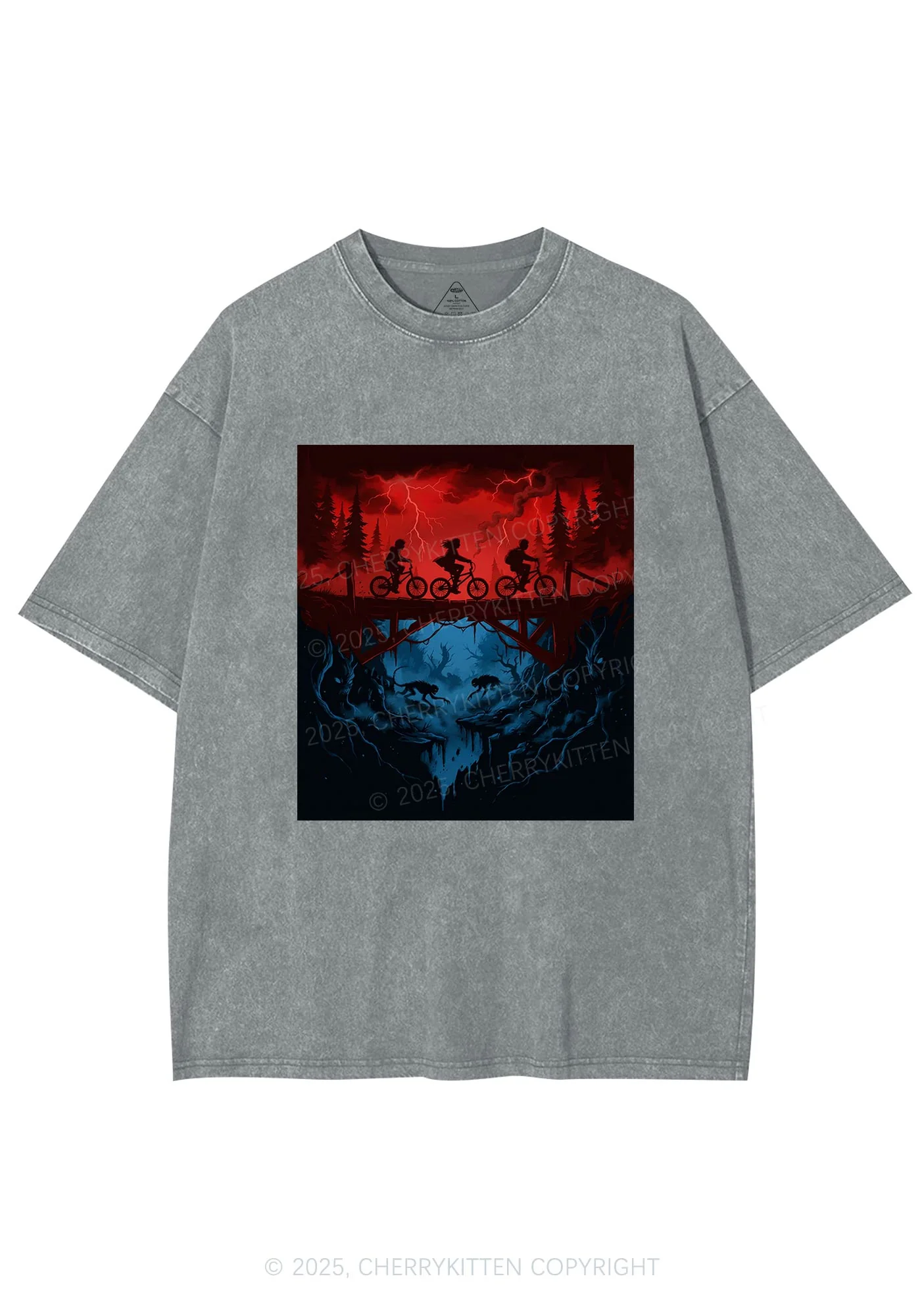 Red Storm Riders Y2K Shirts Washed Tee Cherrykitten - Image 8