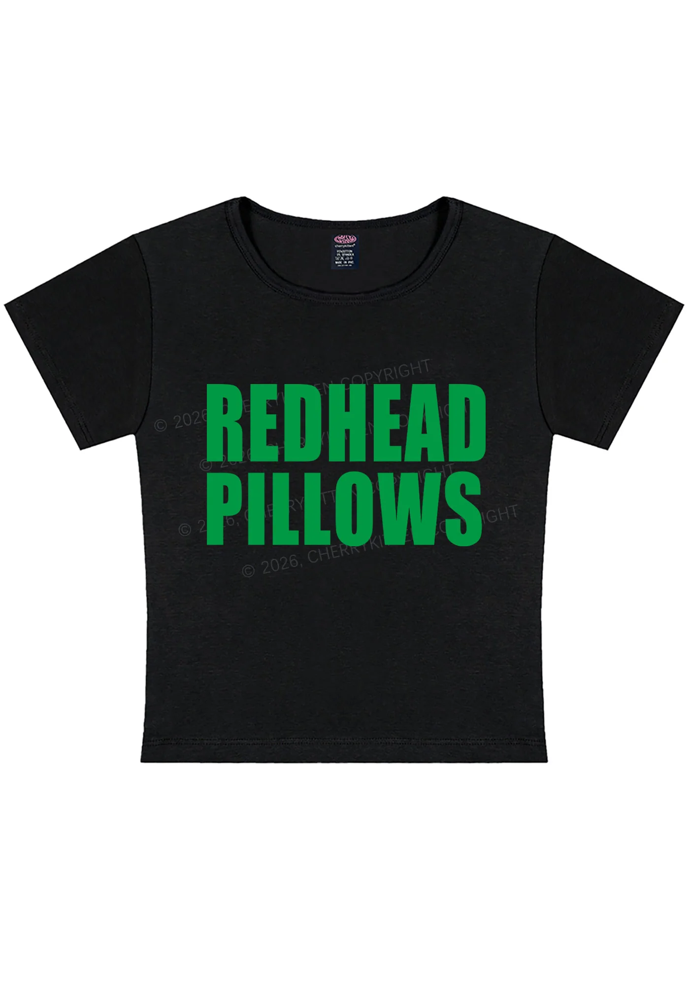 Redhead Pillows St Patricks Y2K Baby Tee Cherrykitten - Image 3