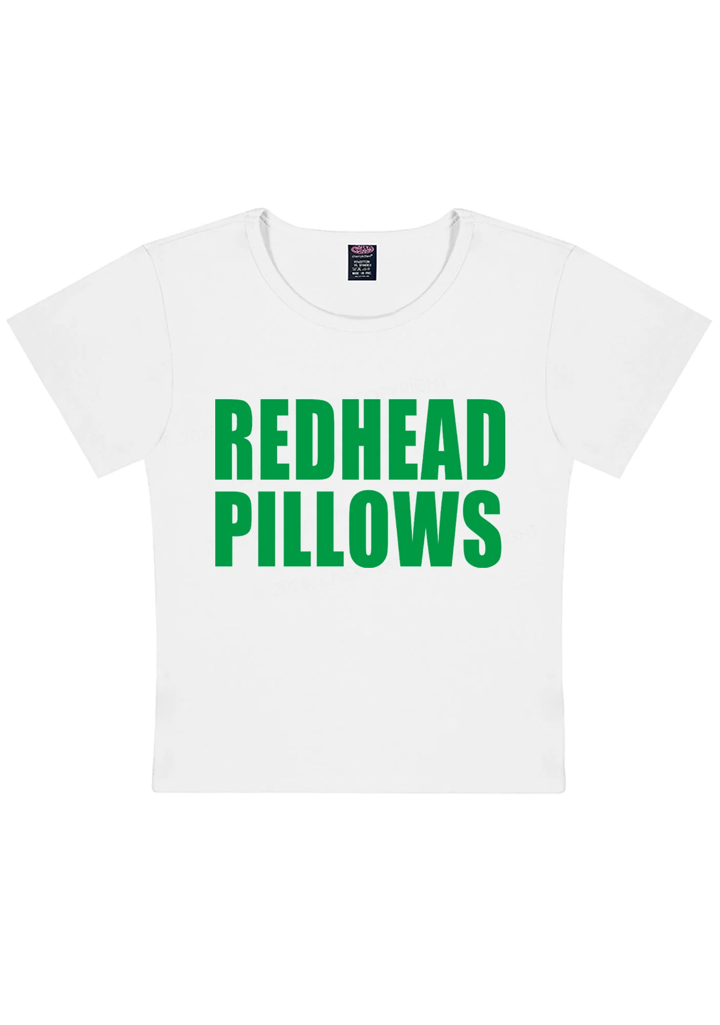 Redhead Pillows St Patricks Y2K Baby Tee Cherrykitten - Image 4